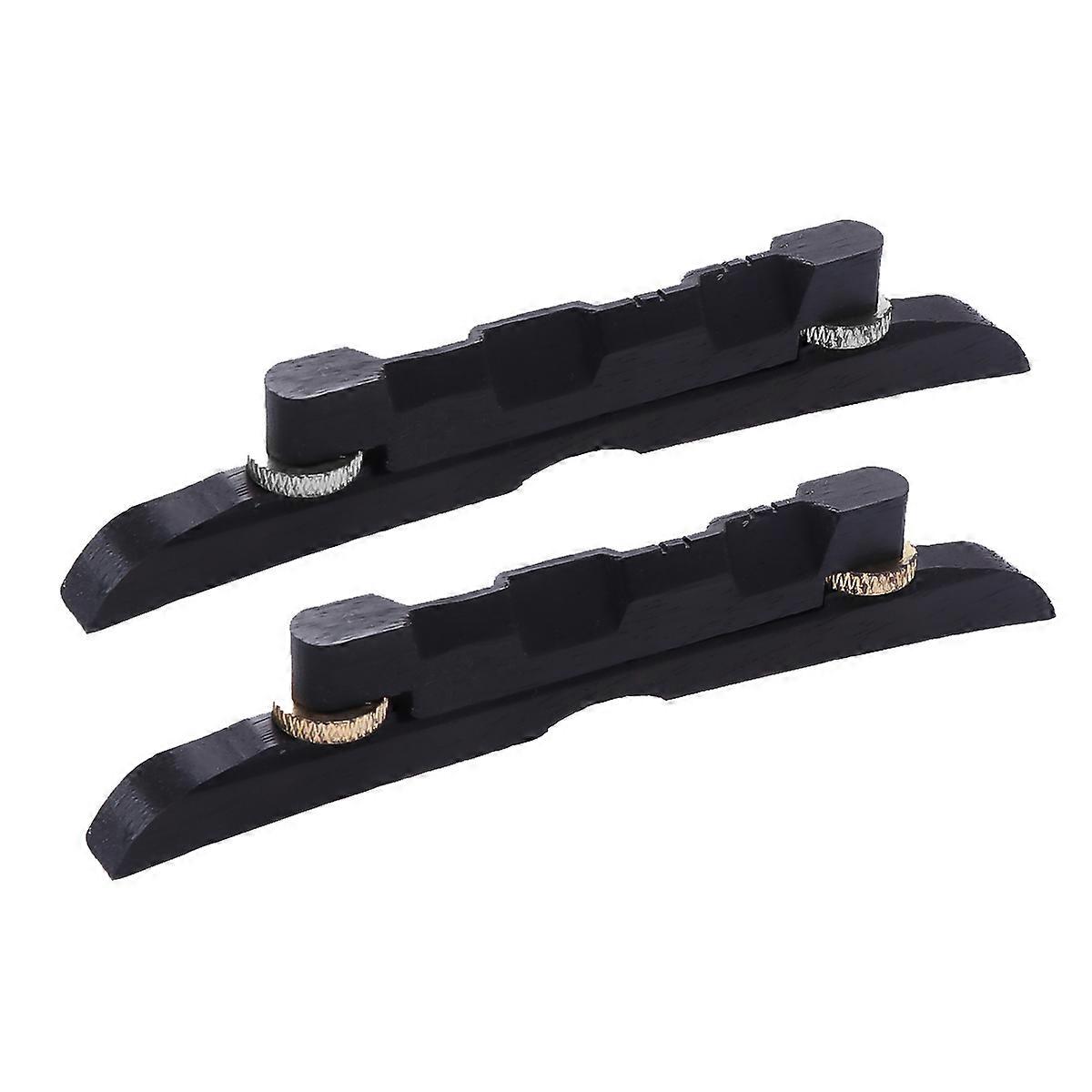 Adjustable Mandolin Bridge in Black for Guitar Use with Height Adjustable Feature Fits