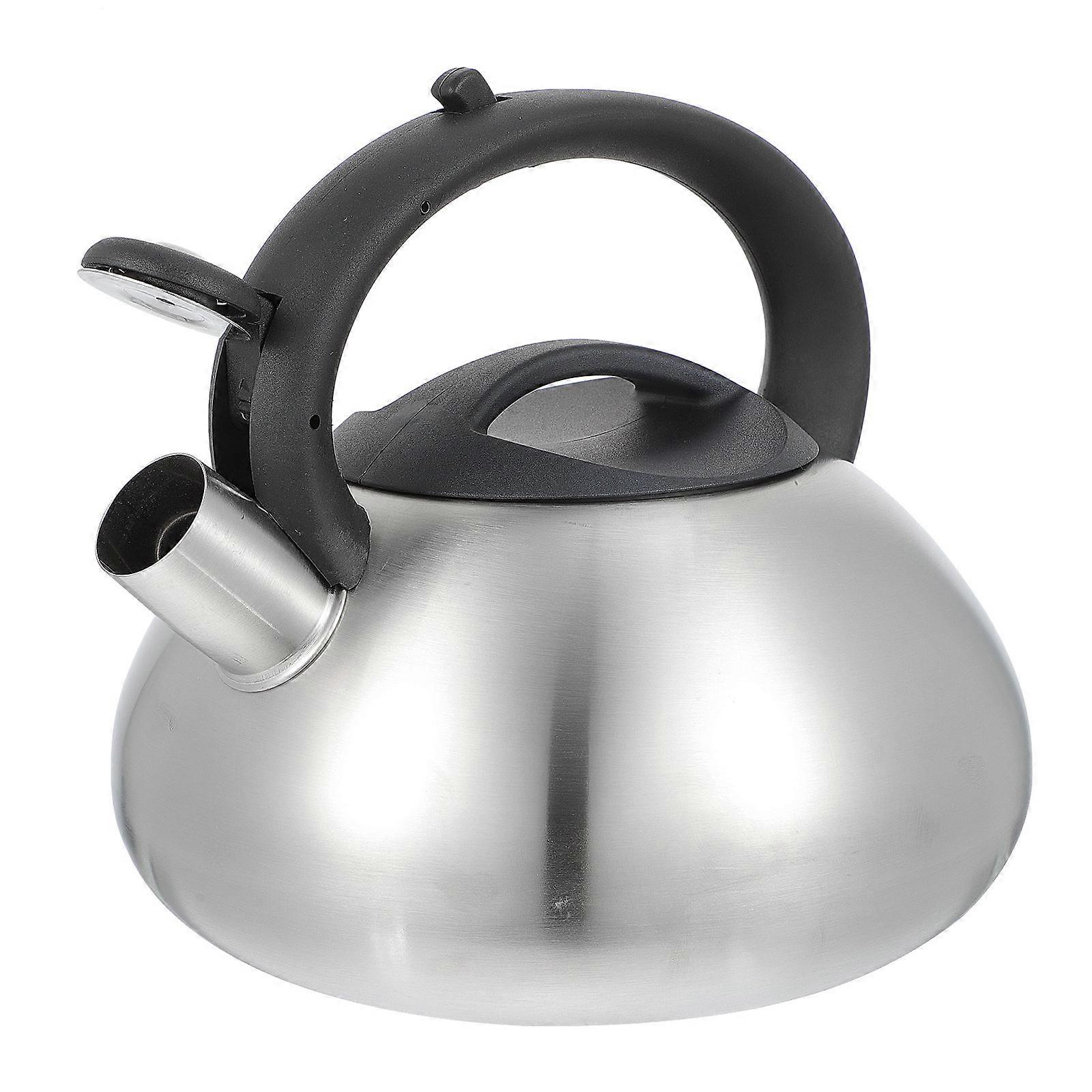 Silver Water Boiling Kettle 1Pack Suitable For Gas Stove Use With Sound Alert Function Perfect For Tea Lovers