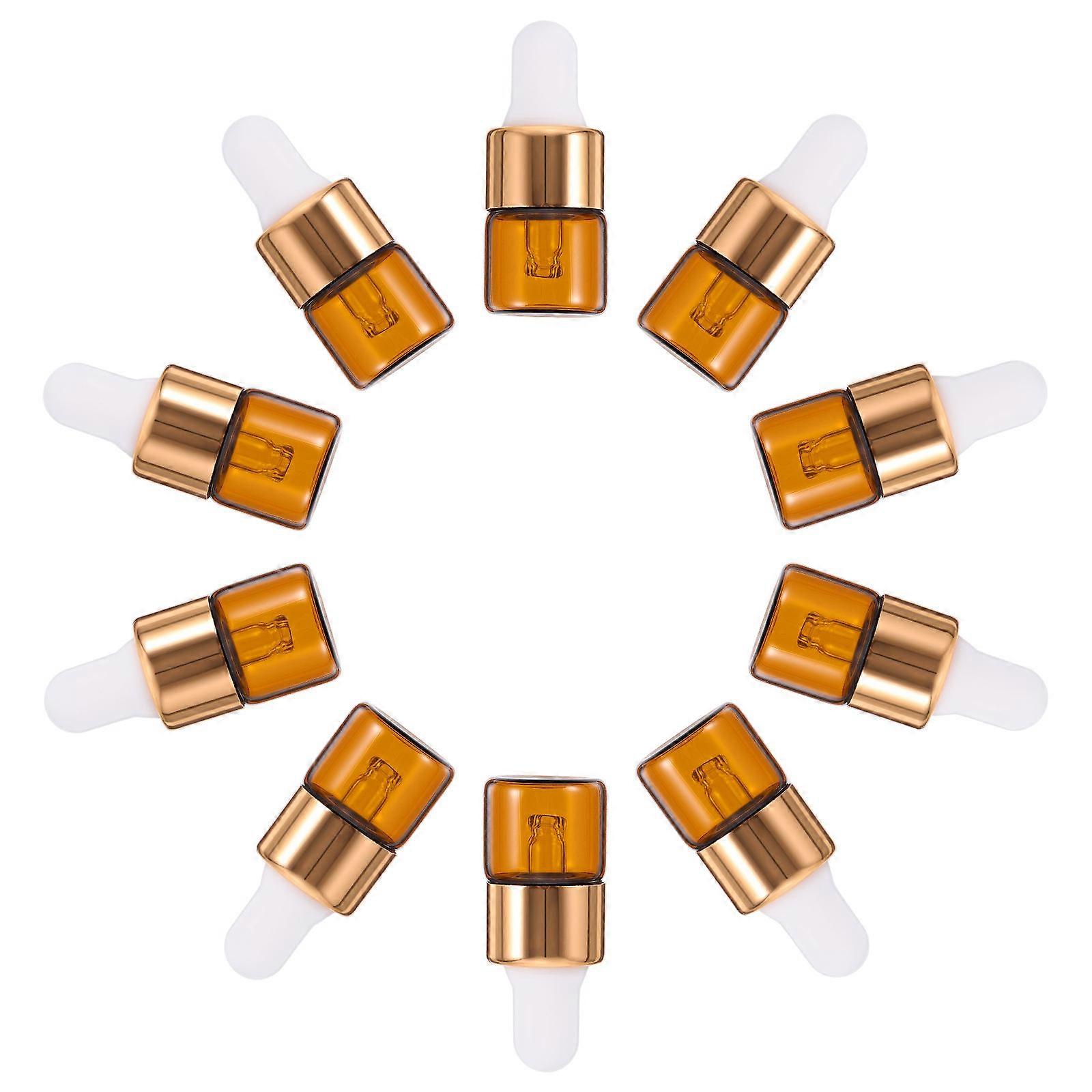 30pcs Portable Orange Glass Dropper Bottles for Storage with Translucent View 1ml