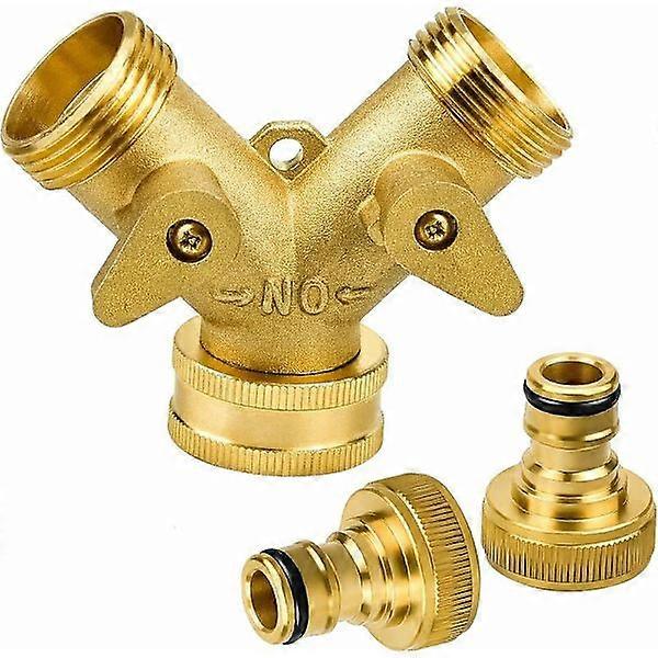 Y-connector 2-way Y-distributor with 3/4\" brass quick coupling for irrigation tool connection