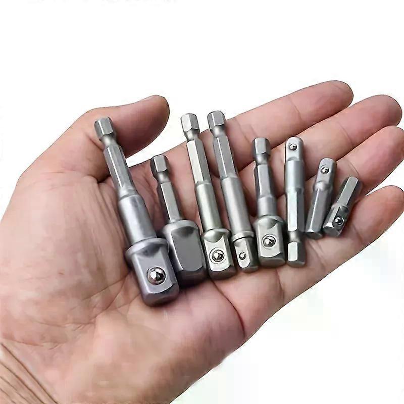 Drill Socket Adapter 1/4 Hex Shank Extension For Impact Driver 1/2 3/8 1/4 Square Head Drill Bit Adapter Set Hand Tools