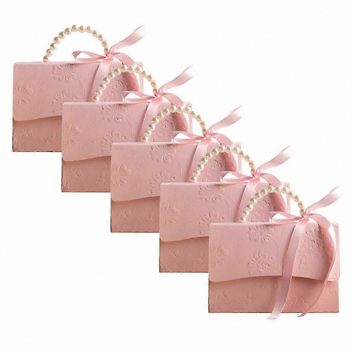 Elegant Emed Present Box with Satin Ribbon and Pearl Handle A