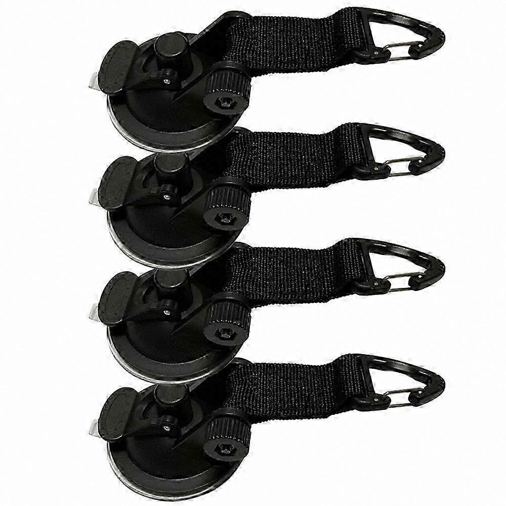 Set of 4 Durable Suction Cup Hooks for Outdoor, Camping, Awning, Tarp, and Windshield Mounting Applications