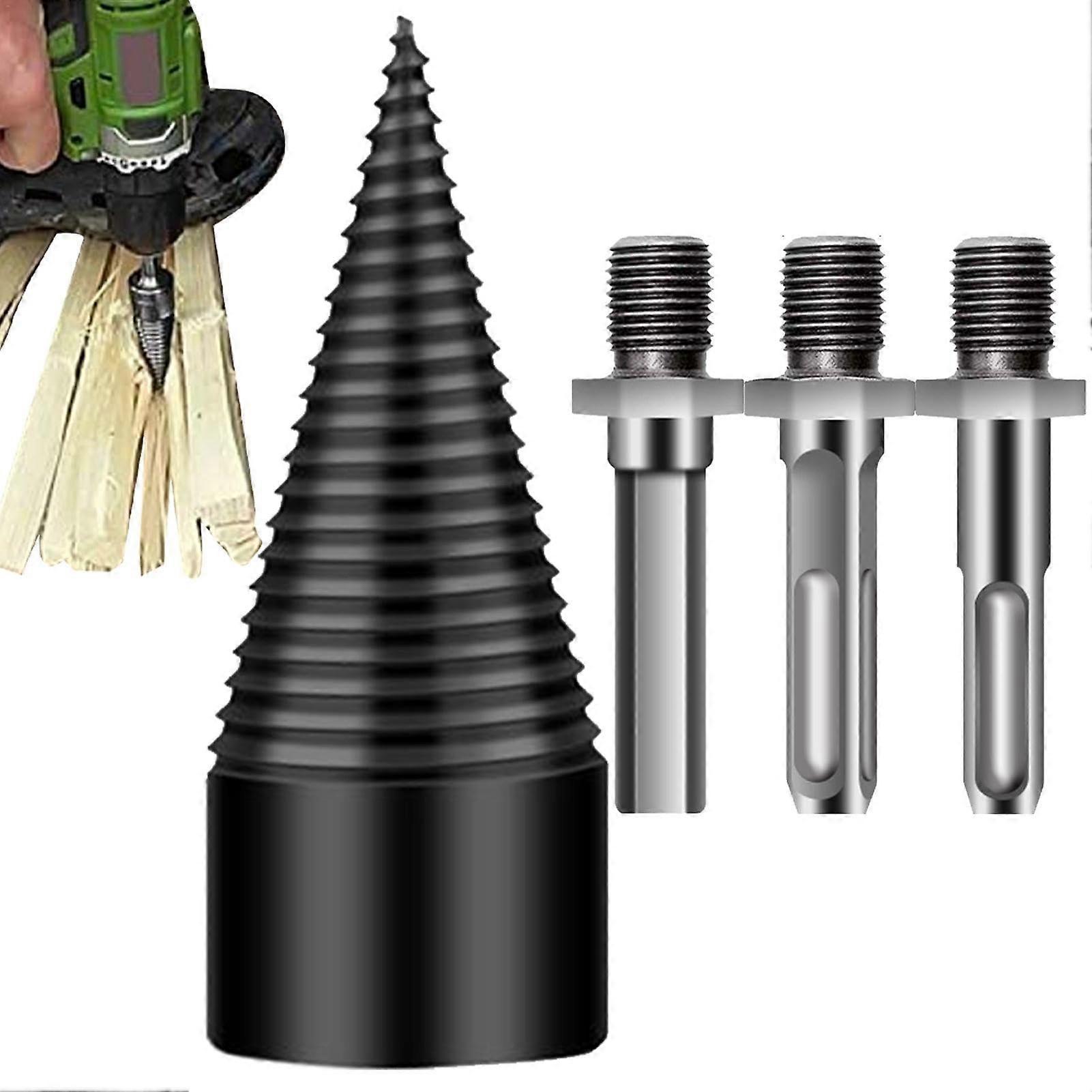 Wood Splitter Drill Bit with 3 Attachments Performance for Dry, Soft Woods 42mm