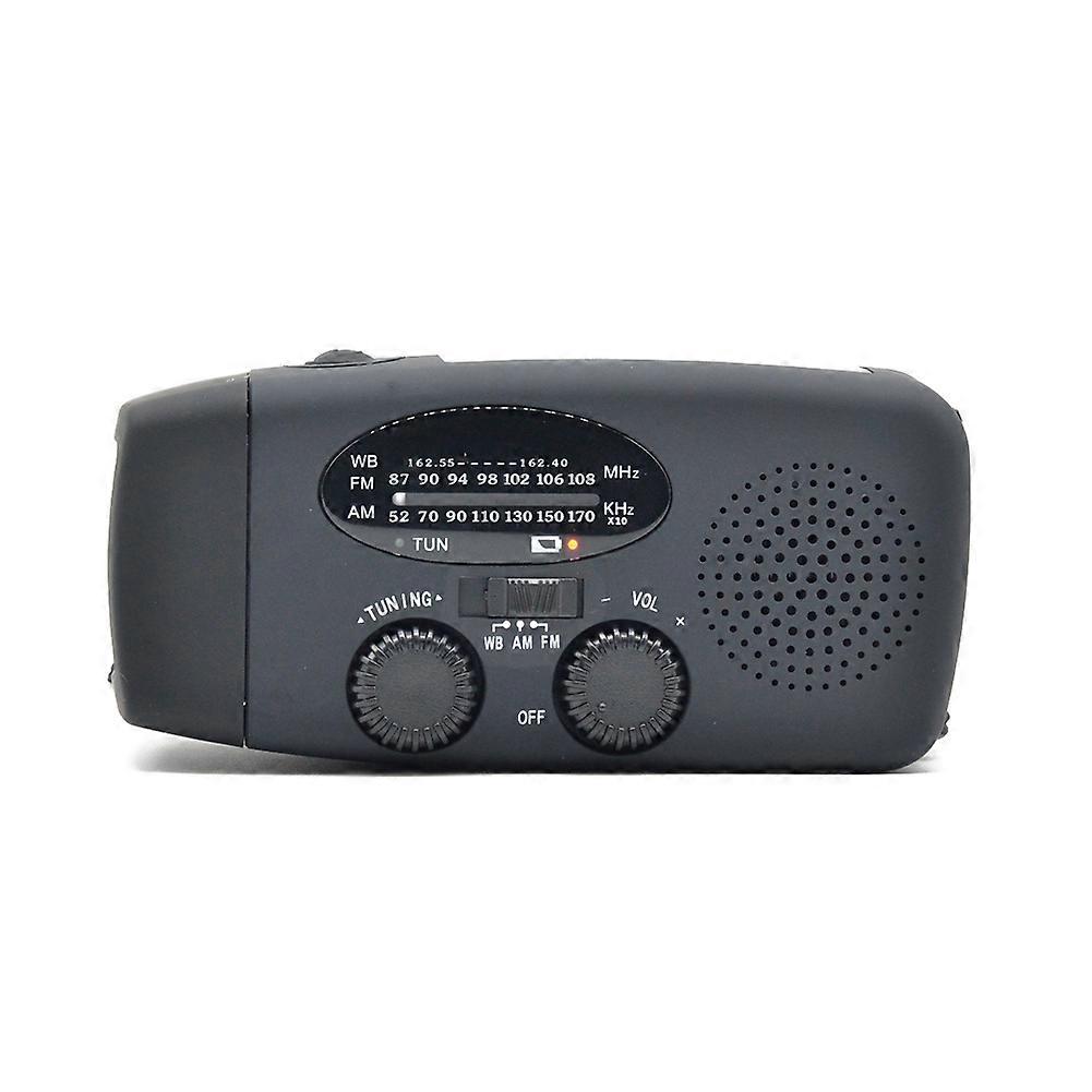 Multifunctional Portable AM FM NOAA Weather Radio Hand Solar Power Supplys Emergency LED Flashlight for Mobilephone Recharging SOS Alarm