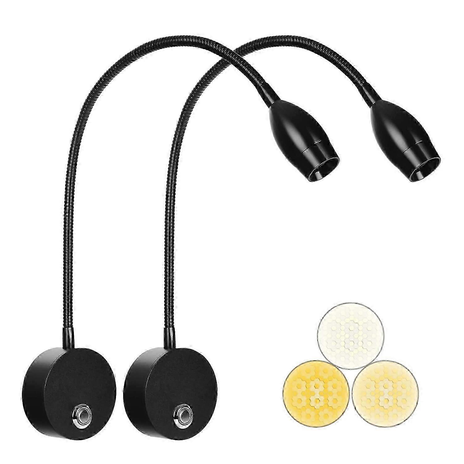 Bedside Wall Mounted Reading Light, 3W LED Touch Dimmable, 3 Color