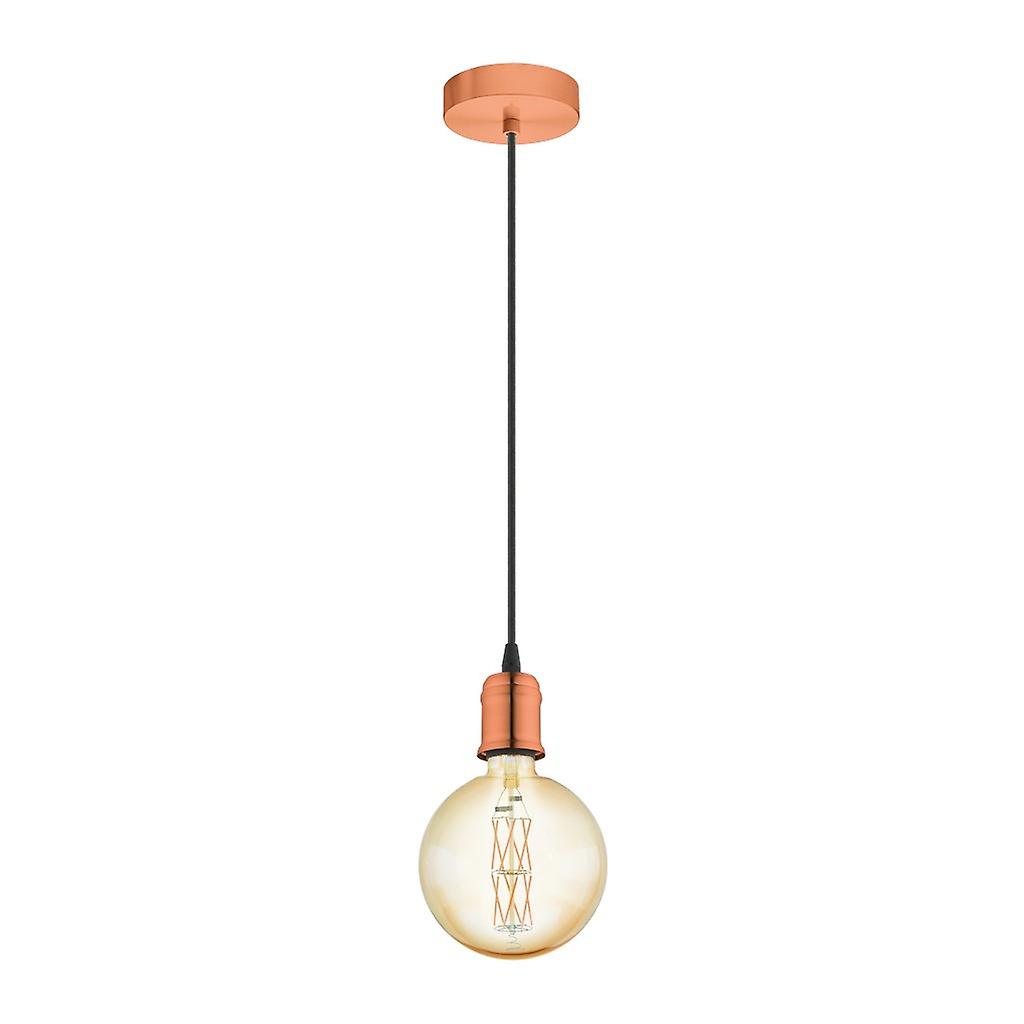 Eglo Yorth Slim Pendant Ceiling Light Brushed Copper