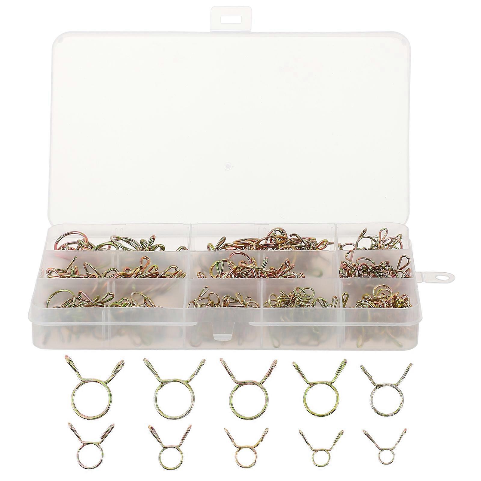 250pcs Fuel Line Hose Spring Clips Clamps Assortment Kit