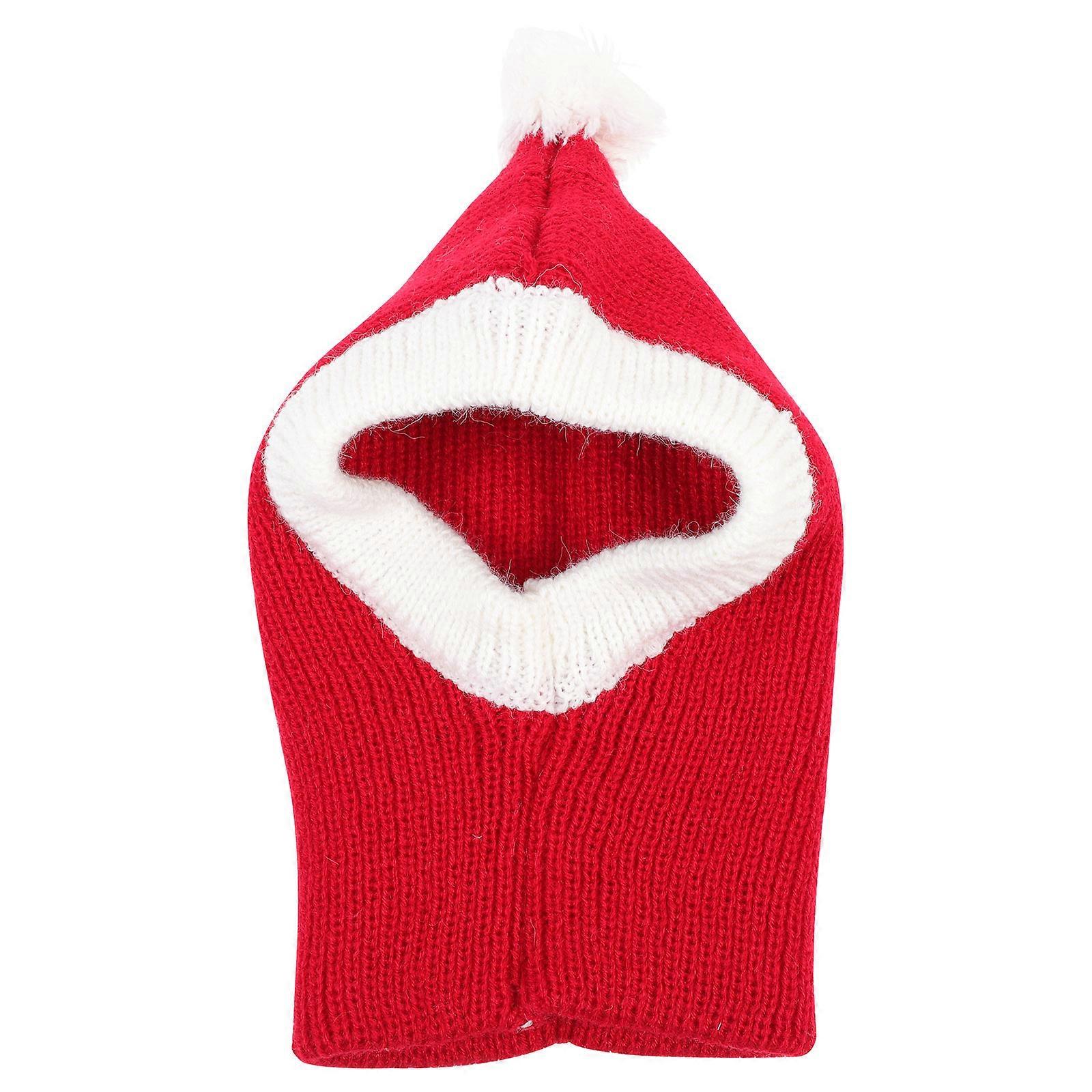 Warm Dog And Cat Hat For Christmas Party Cosplay For Pet Owners In Winter Made Of Red Material 1Pack