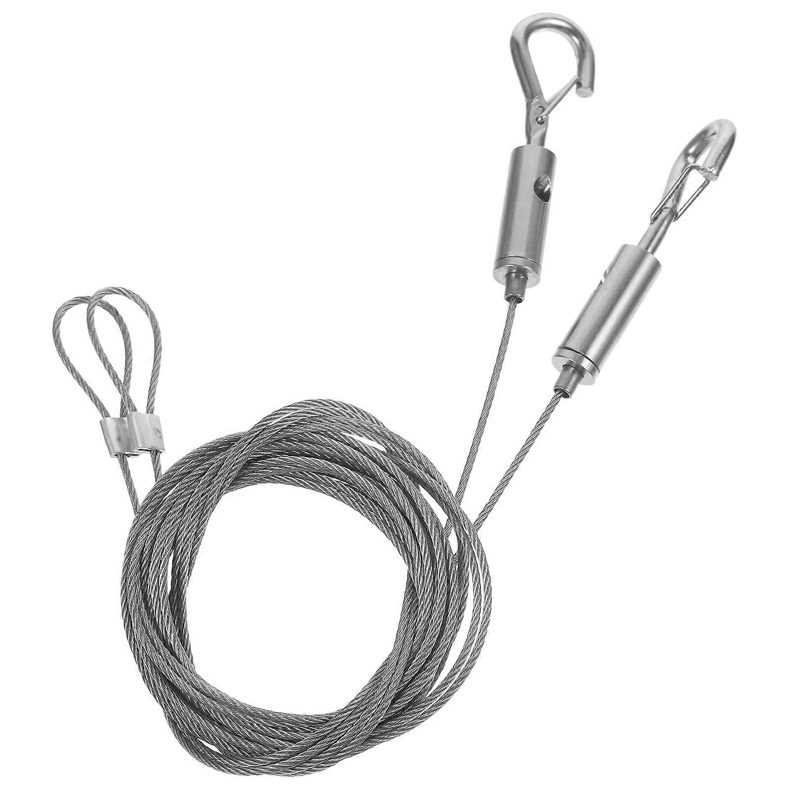 2Pcs Heavy Duty Photo Frame Cord Designed For Wall Decoration In Office 200X1.8CM Stainless Steel Style