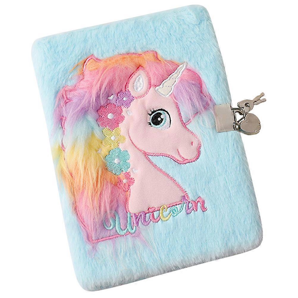 Fuzzy Notebook Shape Diary Monthly Plan For Children A5 Blue 1Pack