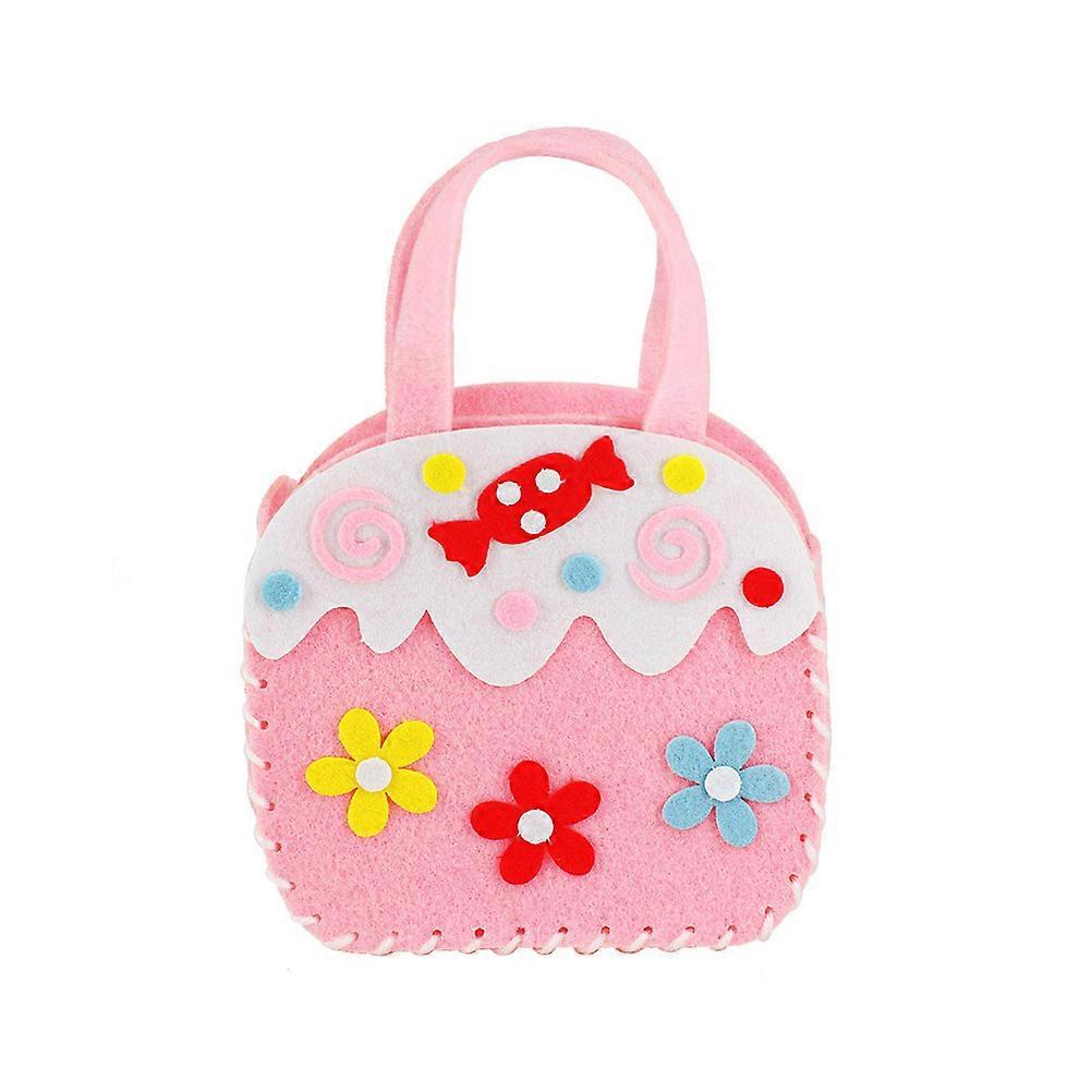 6pcs DIY Nonwoven Handbags Craft Kit with Random Cartoon Designs for Preschool, Kindergarten & Home Sewing Projects