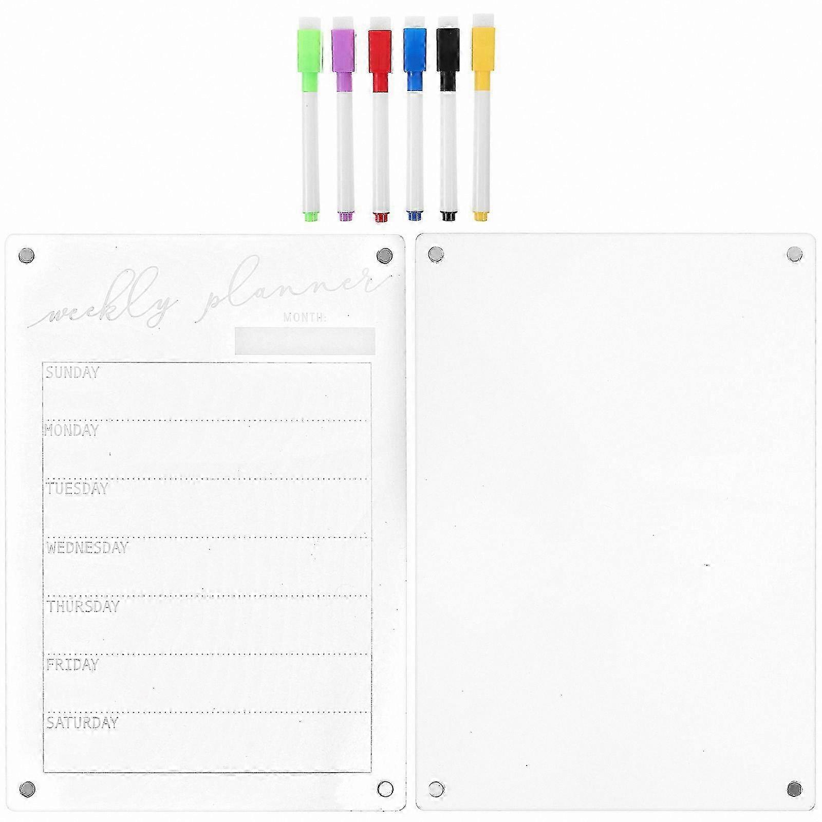 Whiteboard for Kitchen Fridge, Daily Planner Dry Erase Board, Blank To-Do List Panel, 1 Set