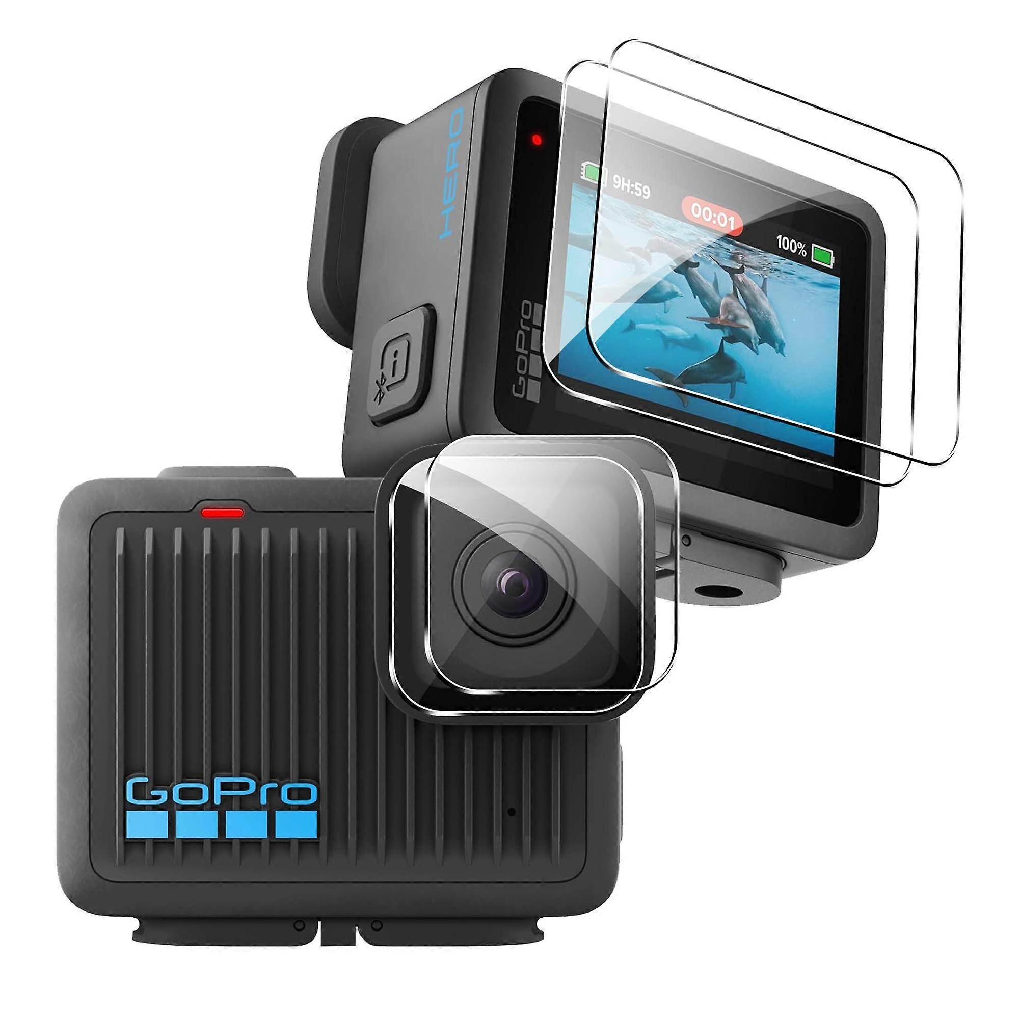 Screen Protector for GoPro Hero 2+2 Piece Kit, Lens Armour Screen Protectors, 9H Tempered Glass for GoPro Hero Cameras