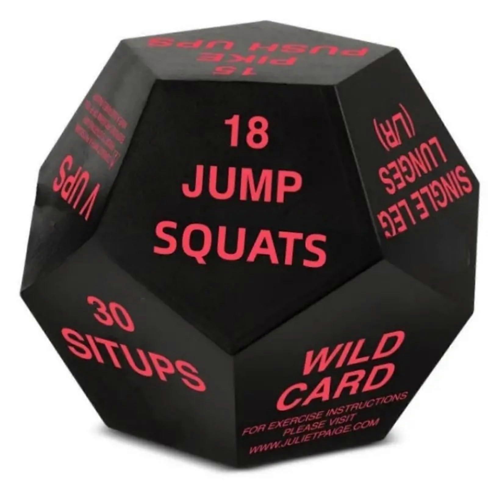 Workout Dice 12-Sided Fitness Dice 12 Unique Training Options Red Exercise Dice Home Gym Game