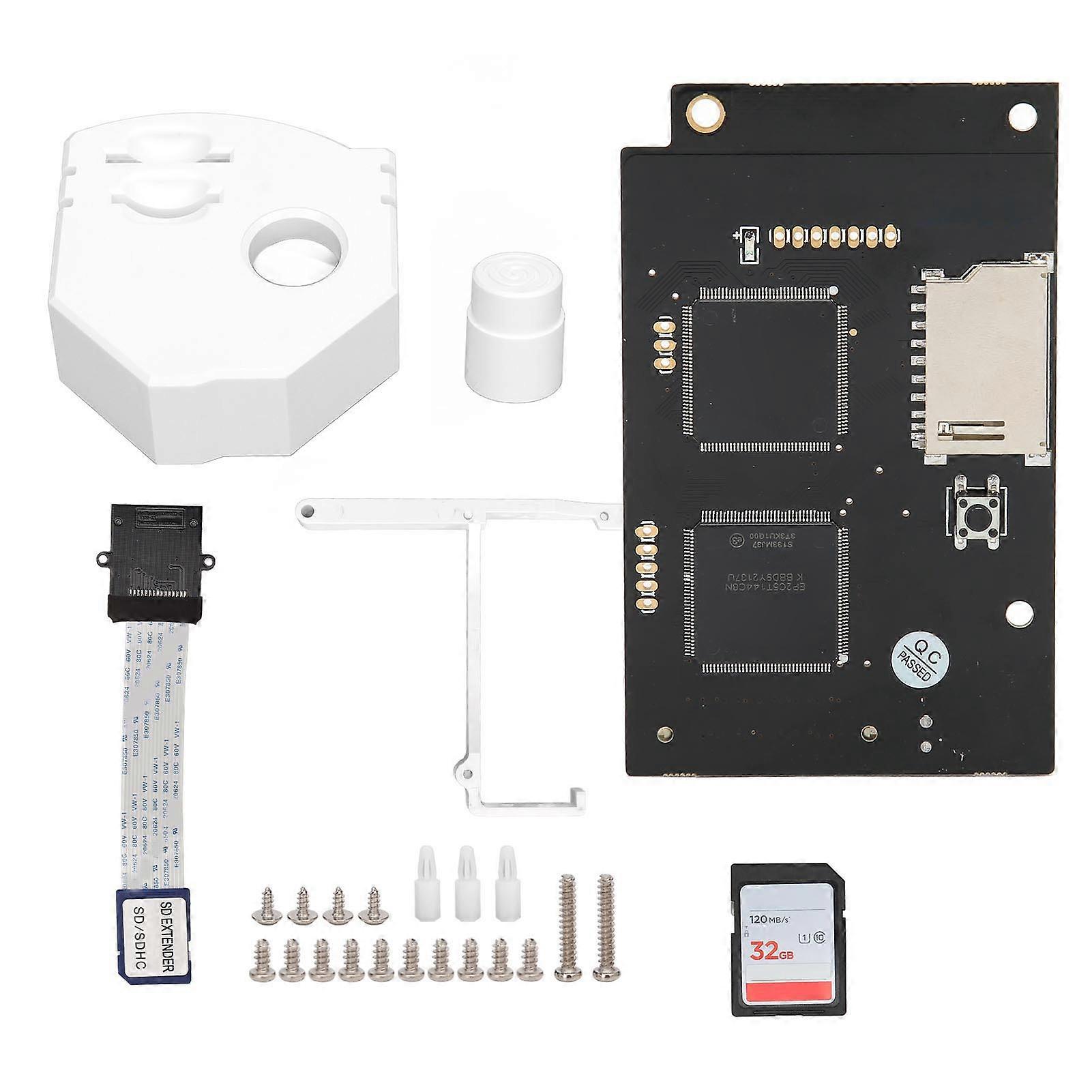 White GDEMU V5.15b Drive Simulator with 32GB Storage Card and Remote Mount Accessory