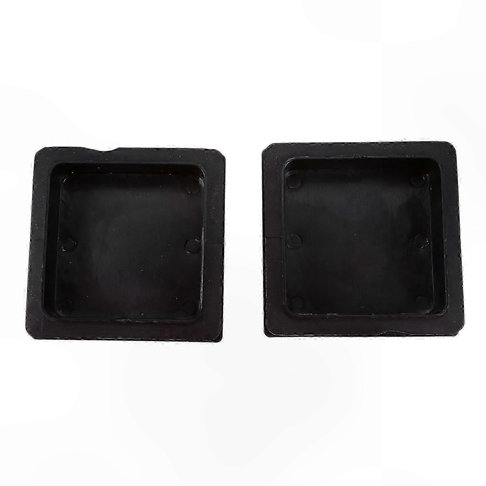 Square End Caps for Tubes, 100mm x 100mm Plastic Ribbed Inserts, Pack of 2