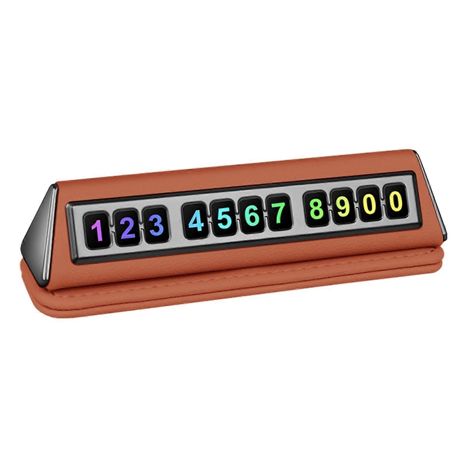 License Plate with Temporary Parking Card, Magnetic Car Parking Number Plate for SUV, Brown Vehicle License Plate