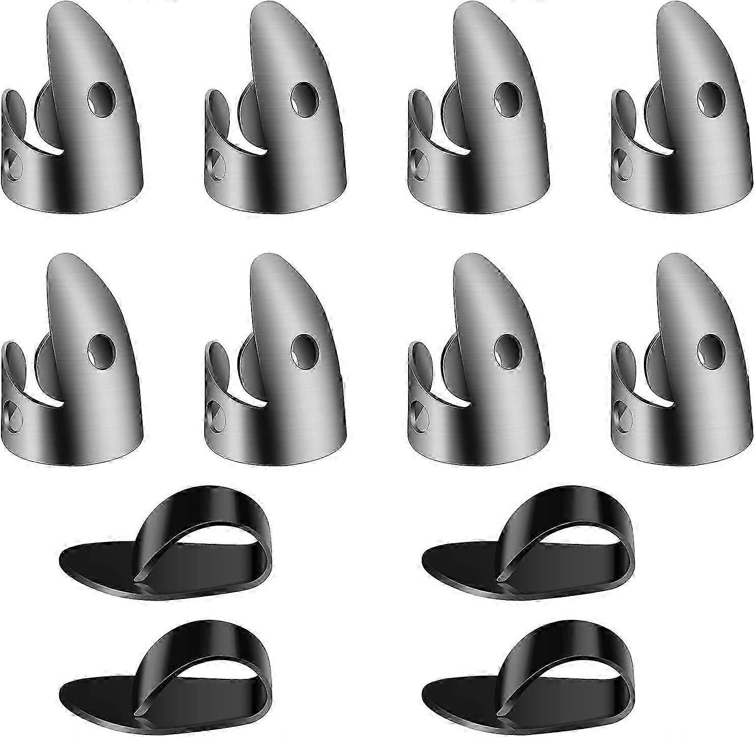 12 pezzi regolabili plettro per pollice set include 8 plettri in acciaio inossidabile argento e 4 plettri in plastica per chitarra Banjo