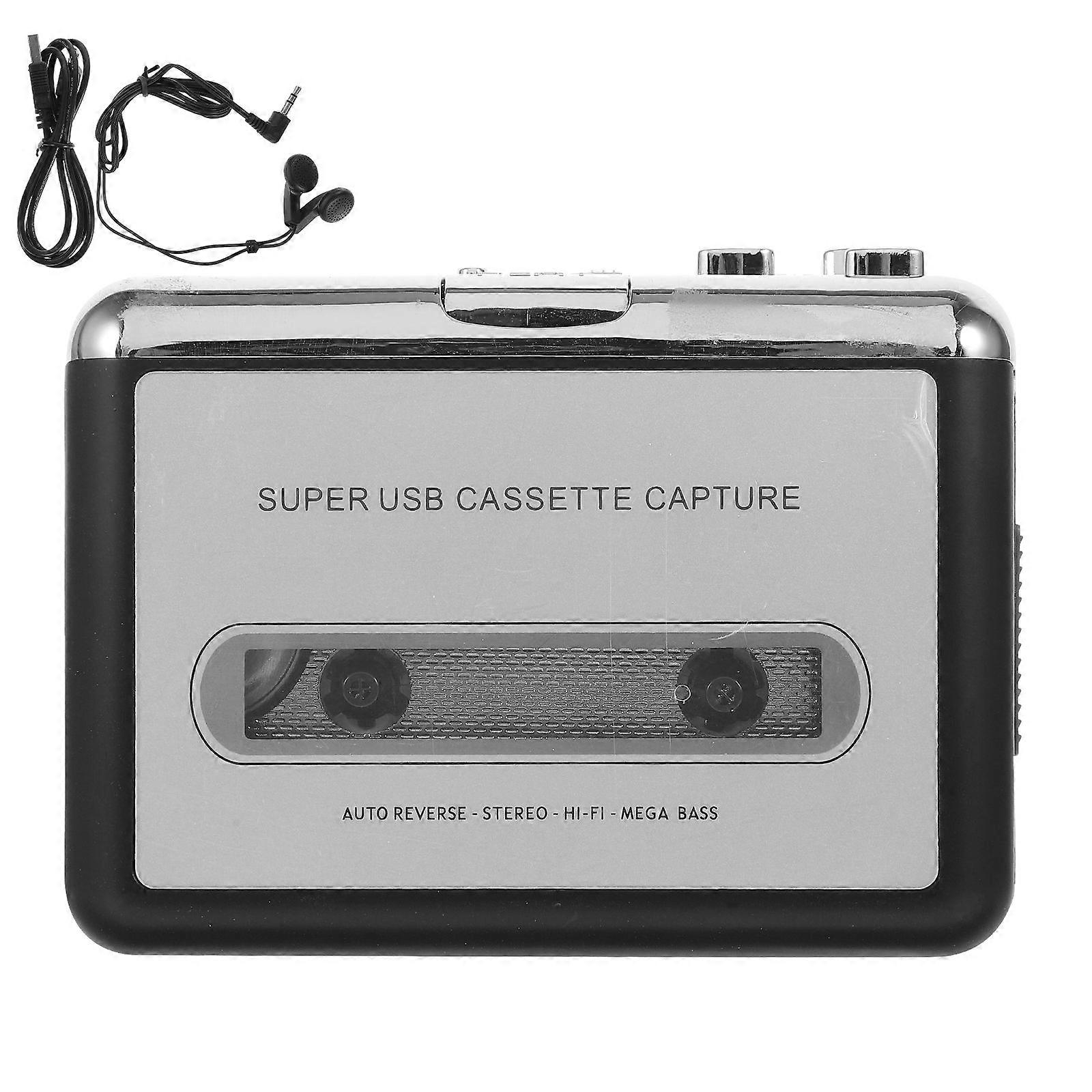 Cassette Player Tape to MP3 Converter USB Cassette Tape Capture Portable Audio Tape Player