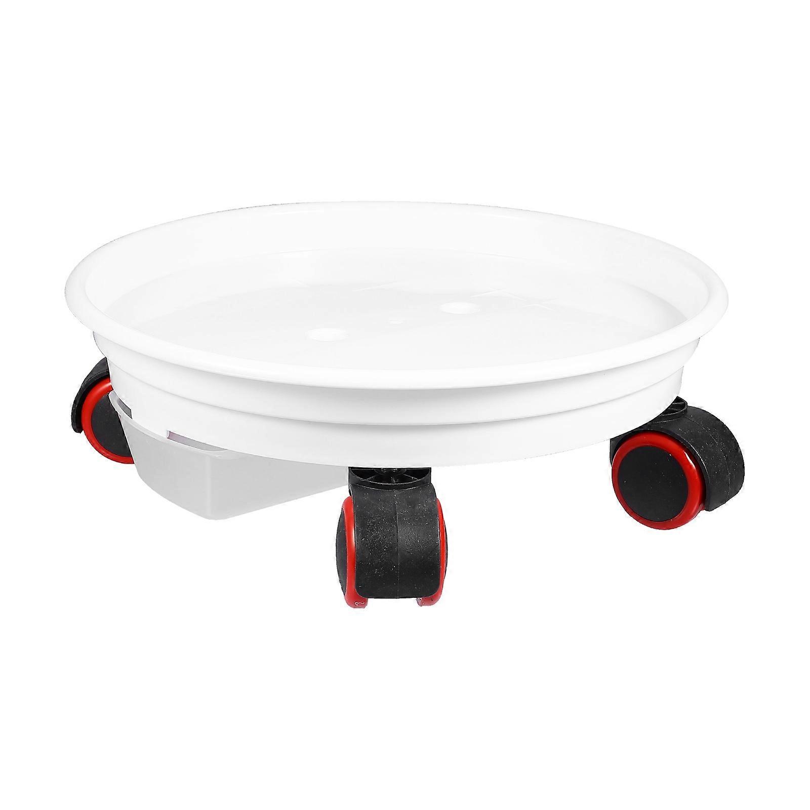 Flowerpot Rolling Base Universal Wheel for Outdoor Plant Care Plastic White Protect Floor 1Pcs