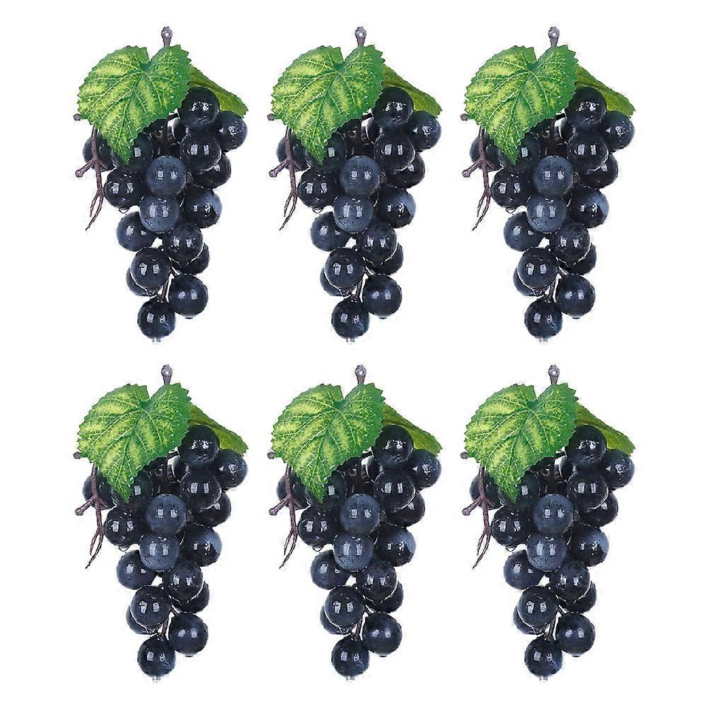 6pcs Decorative Grape Ornaments Artificial Fruits Photo Props