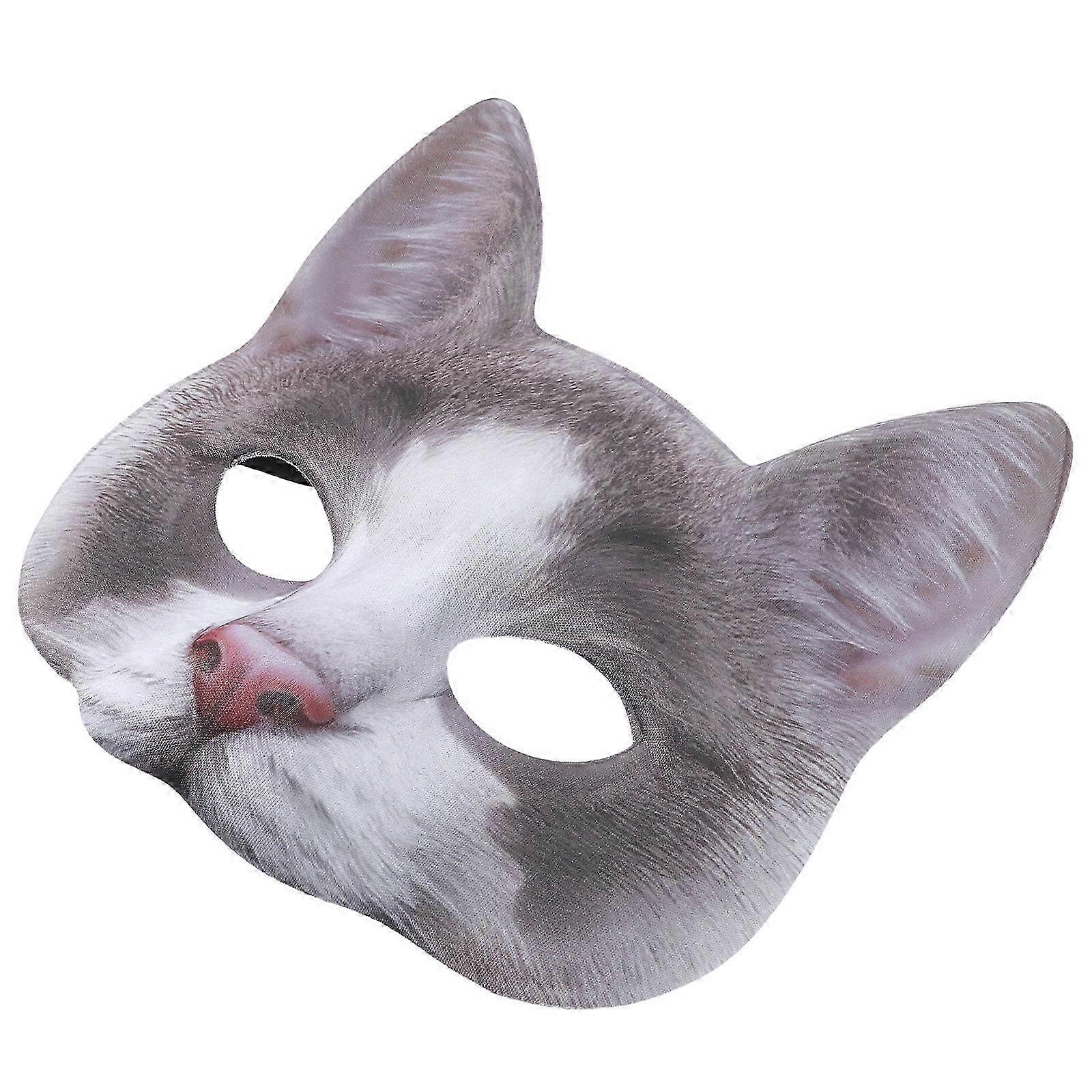 Faux Fur Cat Mask for Masquerade Events, Suitable for Teens and Adults, Single Piece