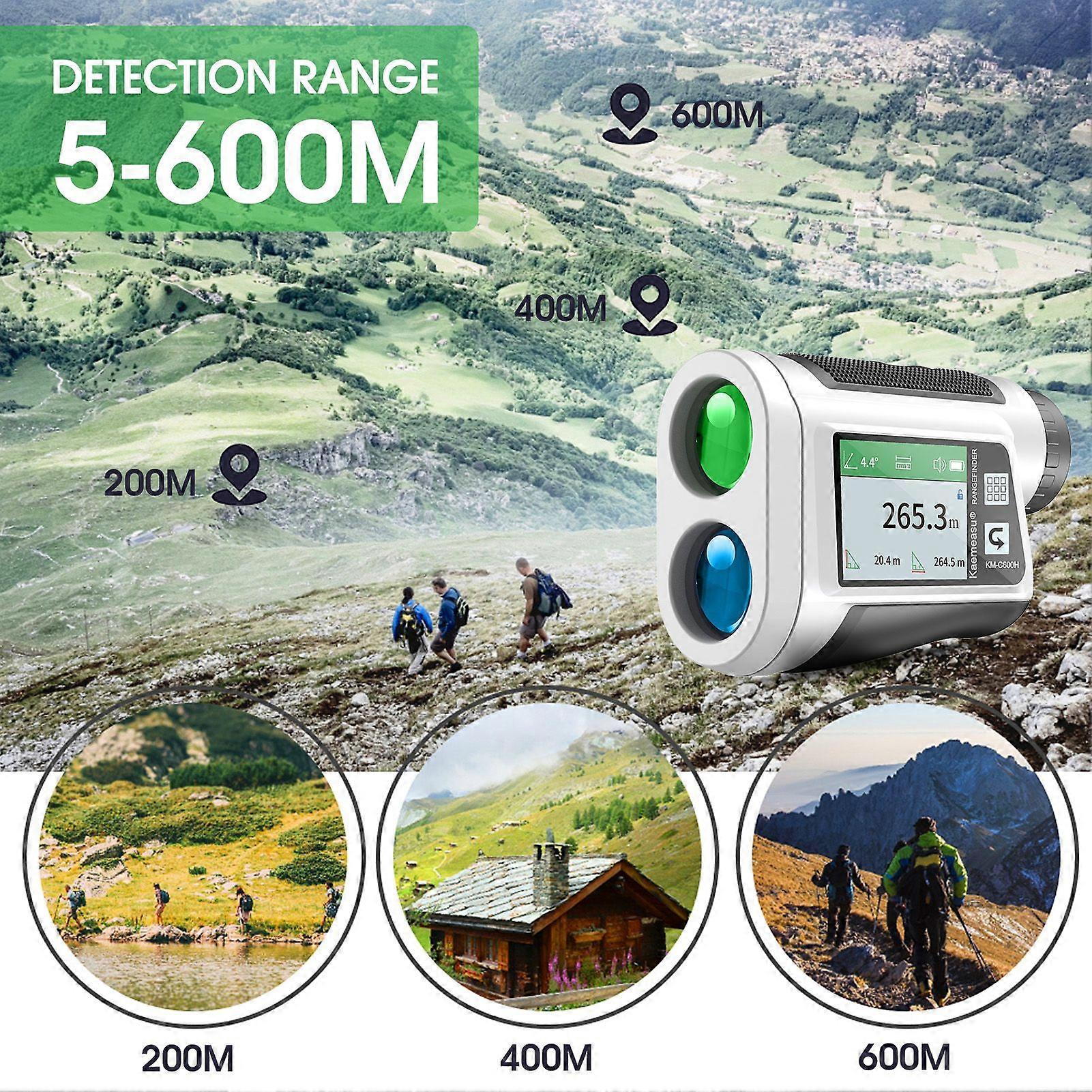 Golf Rangefinder with LCD Touch Screen 6X Magnification 600M / 800M USB Rechargeable Range Finder Distance Meter with Speaker Slope Function Flag Lock