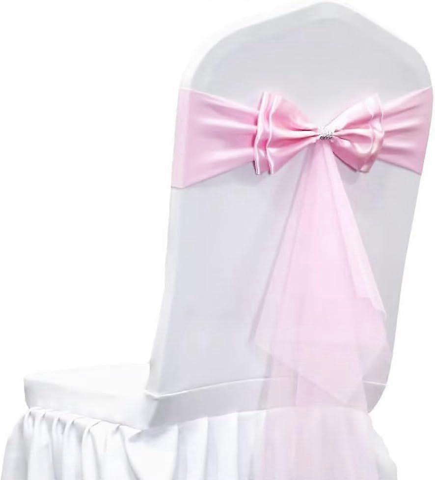 Pink Stretch Spandex Chair Sashes Bands Polyester Chair Sash for Wedding Ceremony Banquet