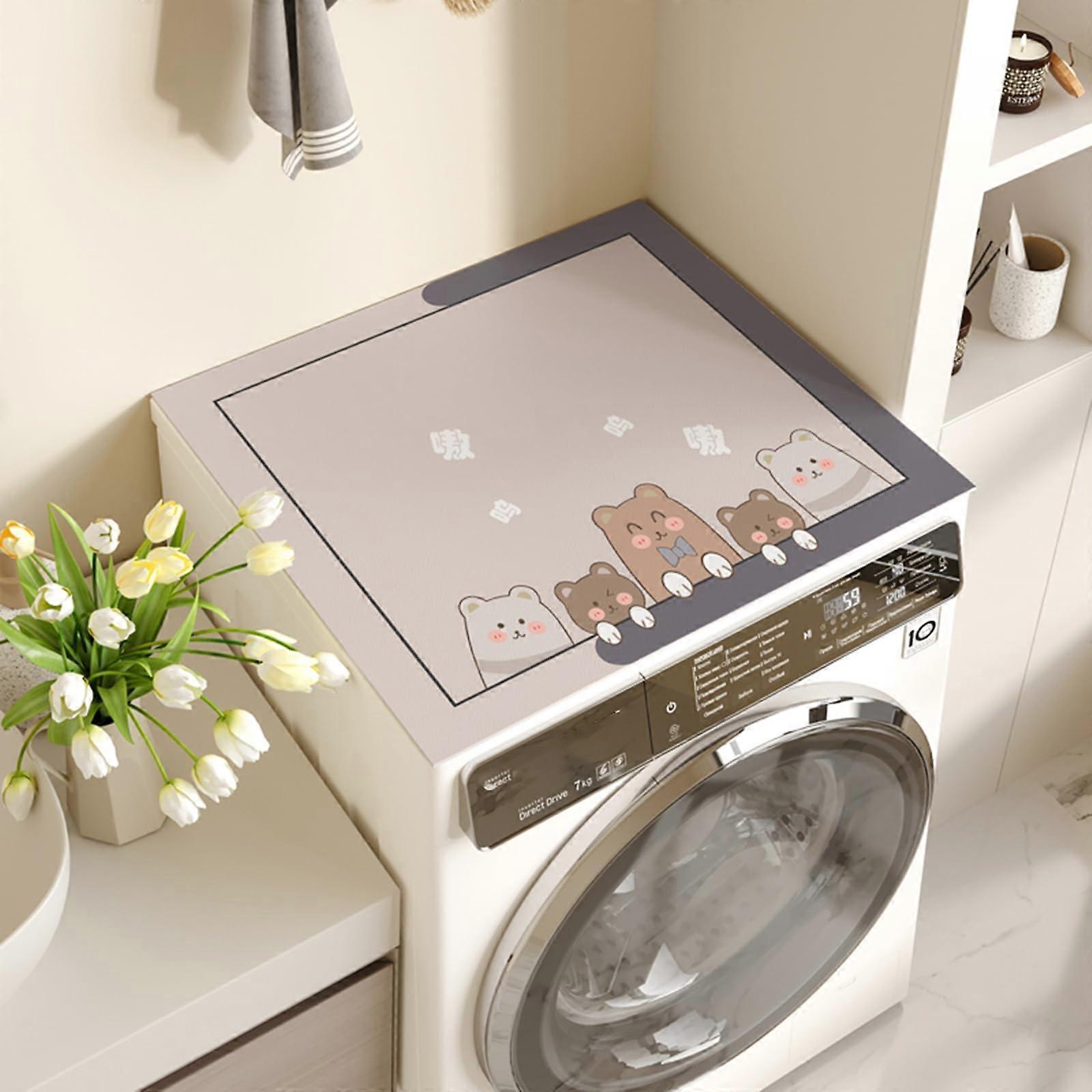 Washing Machine Dust Cover Mat For Washer And Dryer Protector, Absorbent And QuickDrying, 65x90 cm