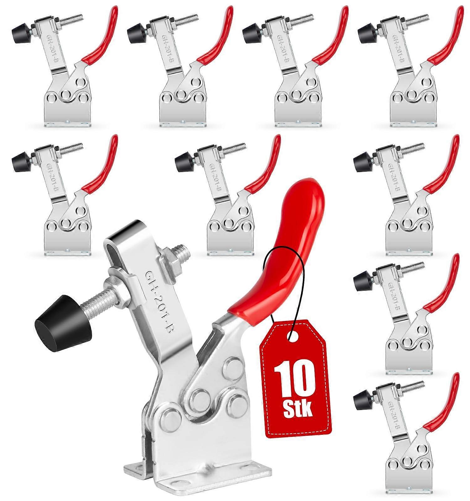 GH201B Toggle Lever Clamp Pack Of 10, 90 Kg Capacity, Horizontal Adjustable, Quick Release Fasteners For Welding