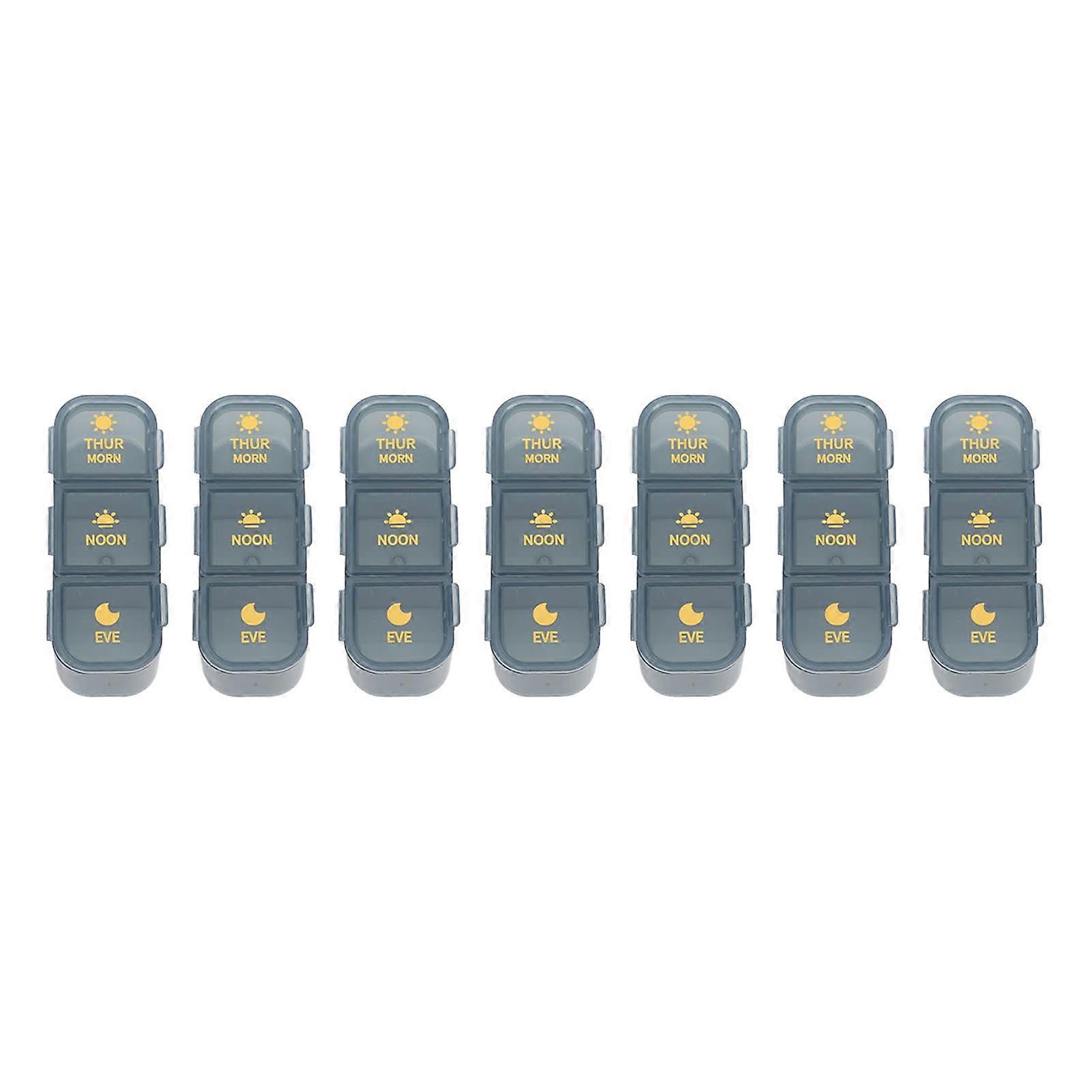 Weekly Medication Organizer 21 Compartments 22.4x9.4x3cm Blue
