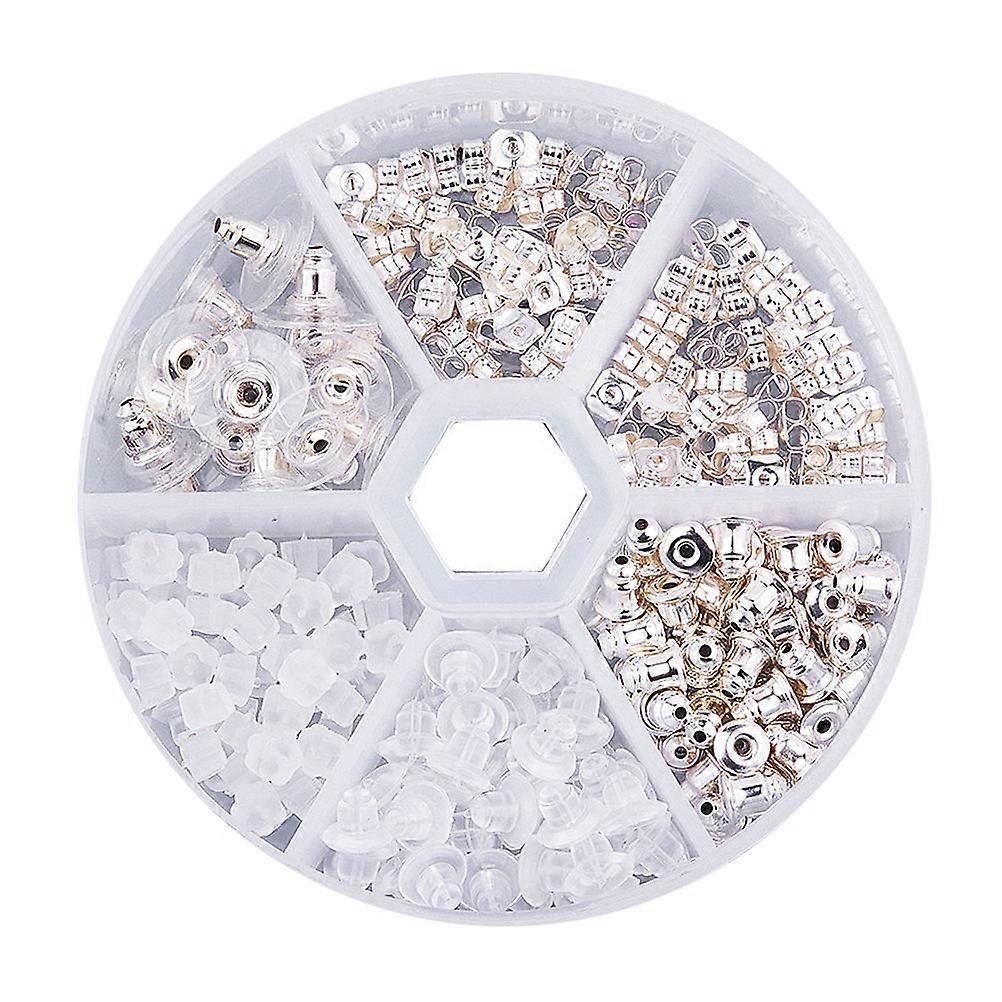 Earrings Posts Pad for DIY Use White Copper and Plastic Lightweight and Practical for Women Girls 260pcs Box