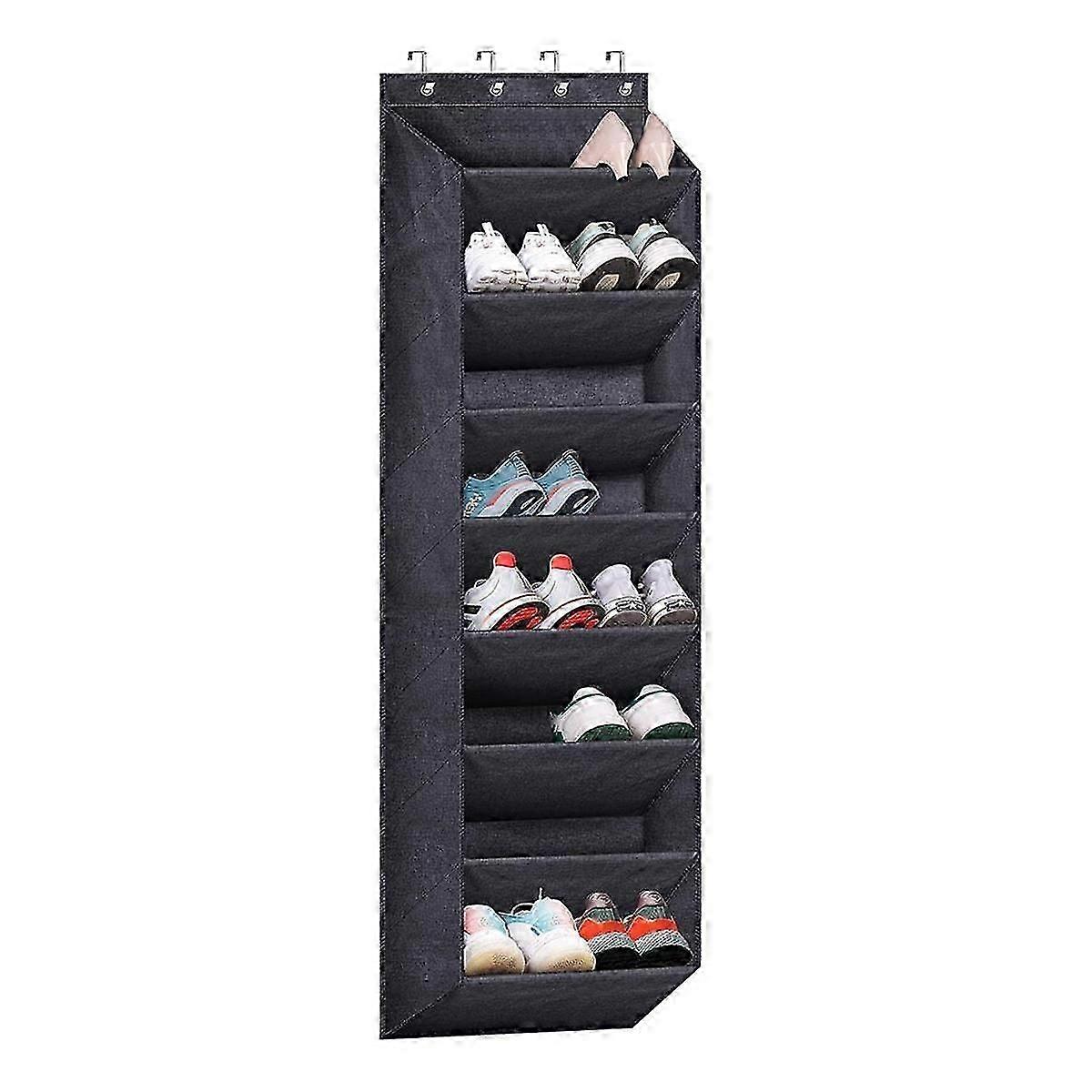 Over the Door Shoe Organizer for Closet with LargeDeep Pockets, Narrow Shoe Rack for Door Hanging B