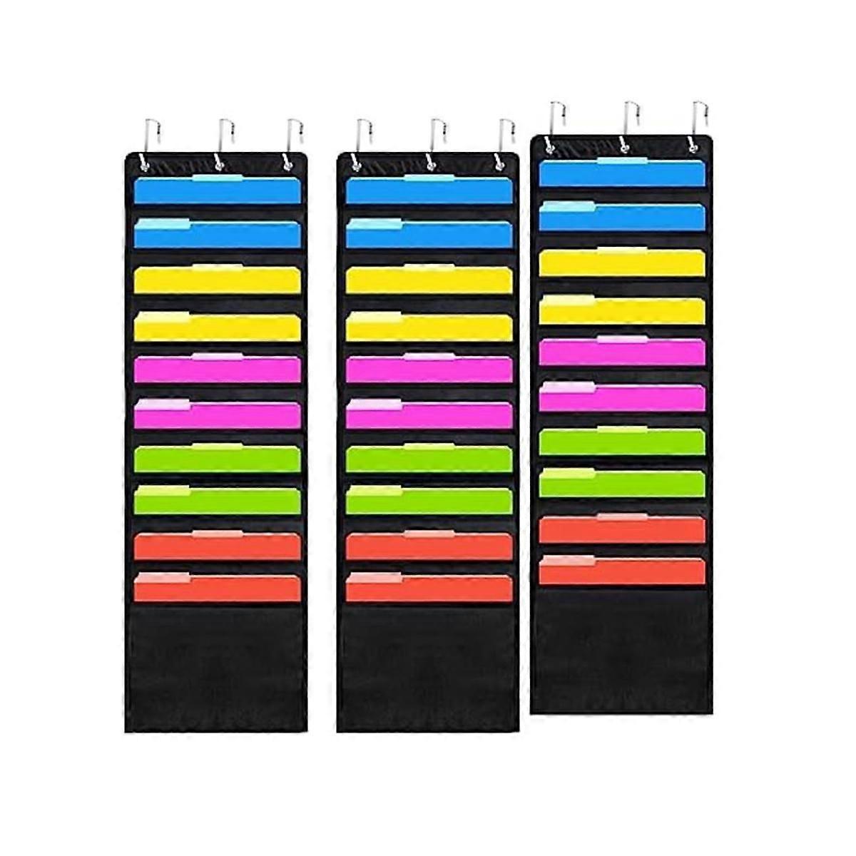 3Pcs Scrapbook Paper Storage, 12 x 12 Inch Hanging Paper Storage Bags with Door Hooks for Scrapbook
