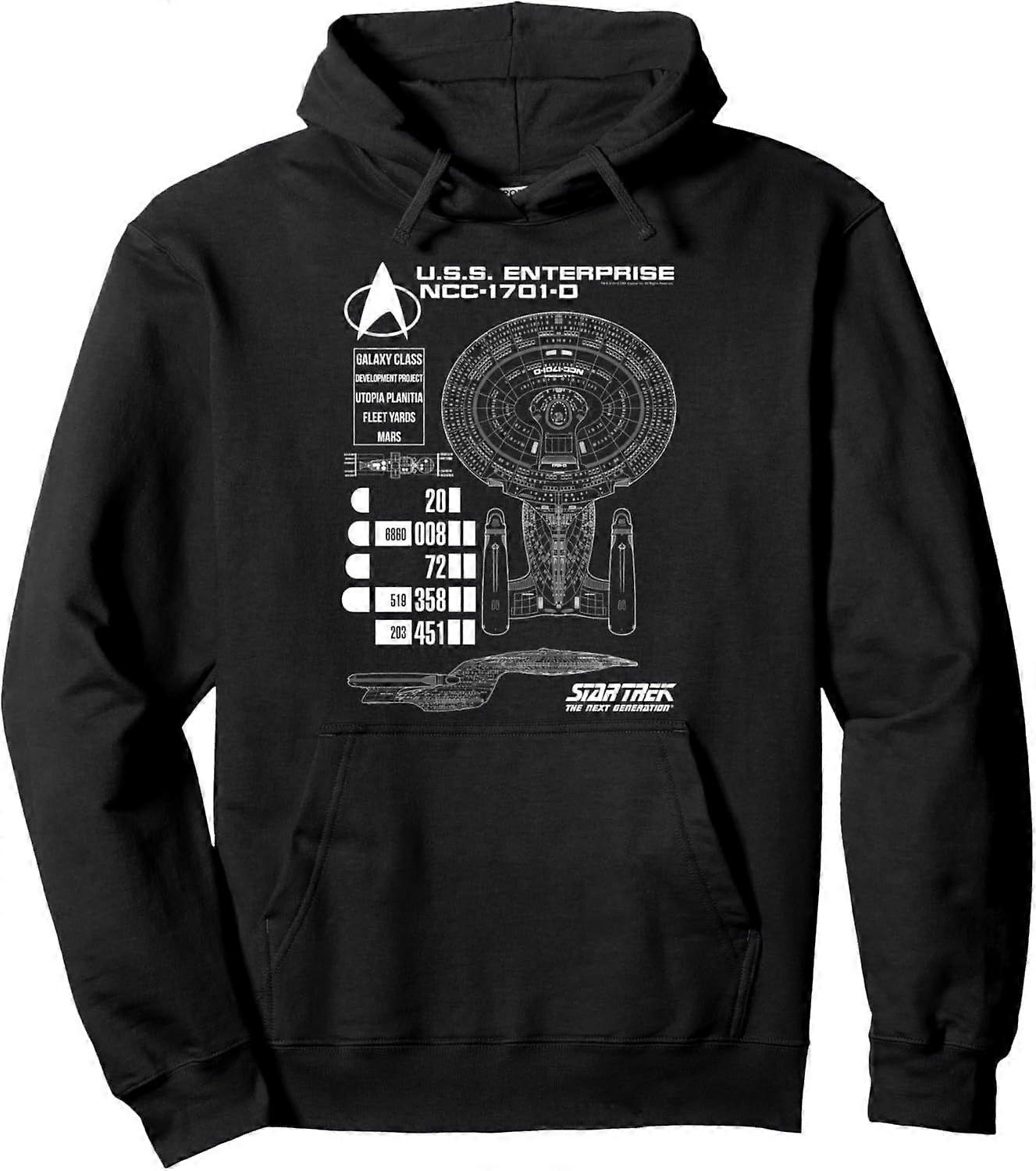 Star Trek: Nästa generations U.S.S. Enterprise Schematic Pullover Hoodie