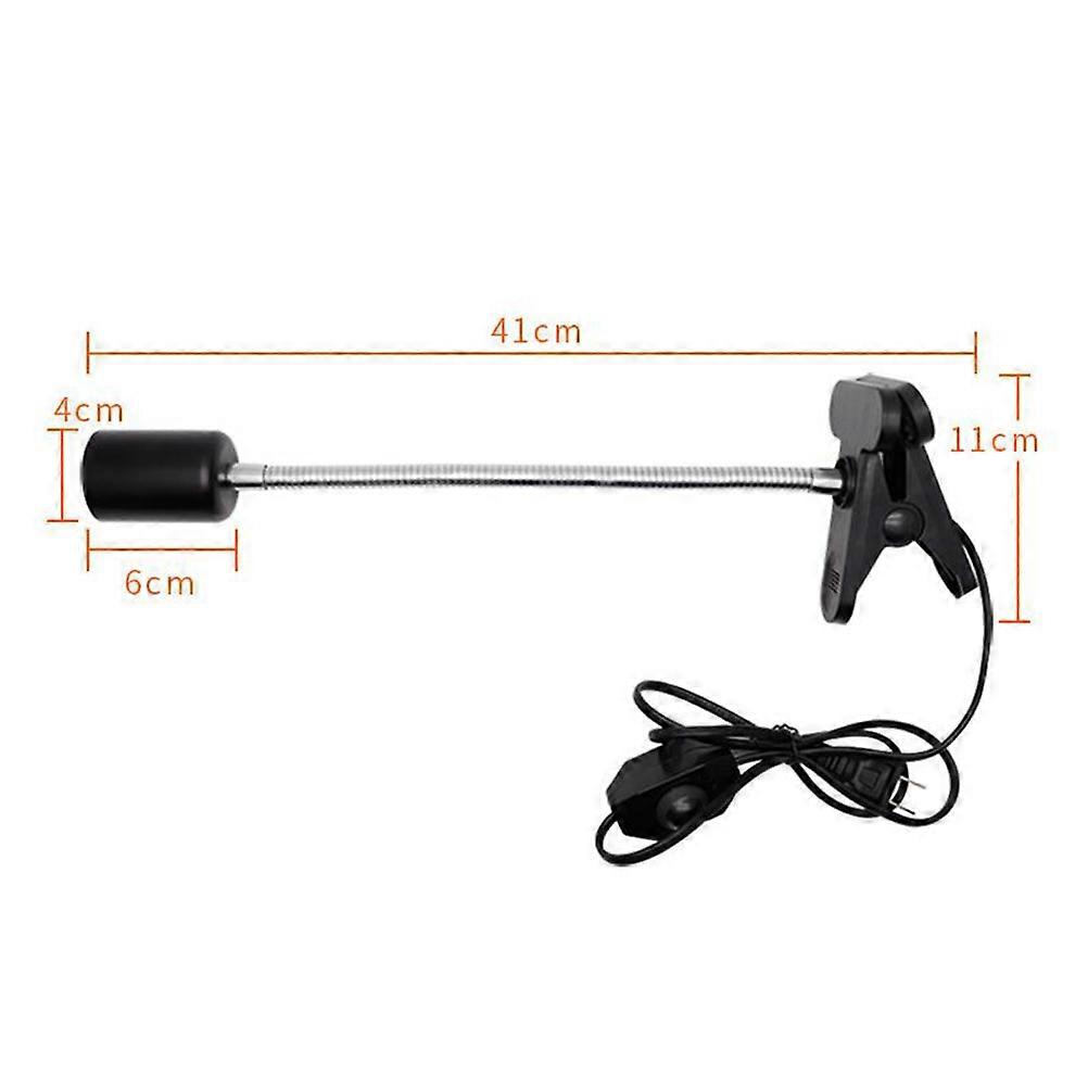 Reptile Basking Light Stand for Aquarium Turtles Snakes and Geckos in Black with Heating 1Pcs