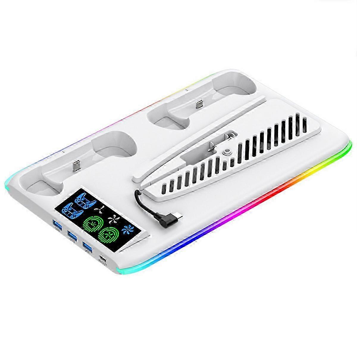 Optimized Game Cooling Stand for Slim Pro Console: RGB Gaming Accessories with Base Holder & Cooler Fan