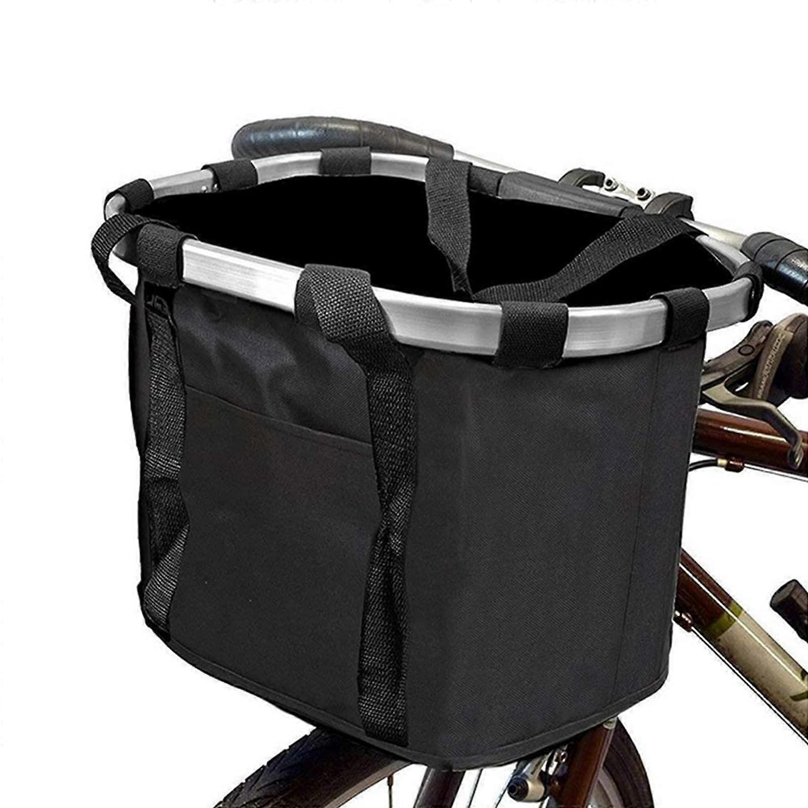 Bicycle Basket Oxford Cloth Front Handlebar Carrier Easy To Install Collapsible Portable