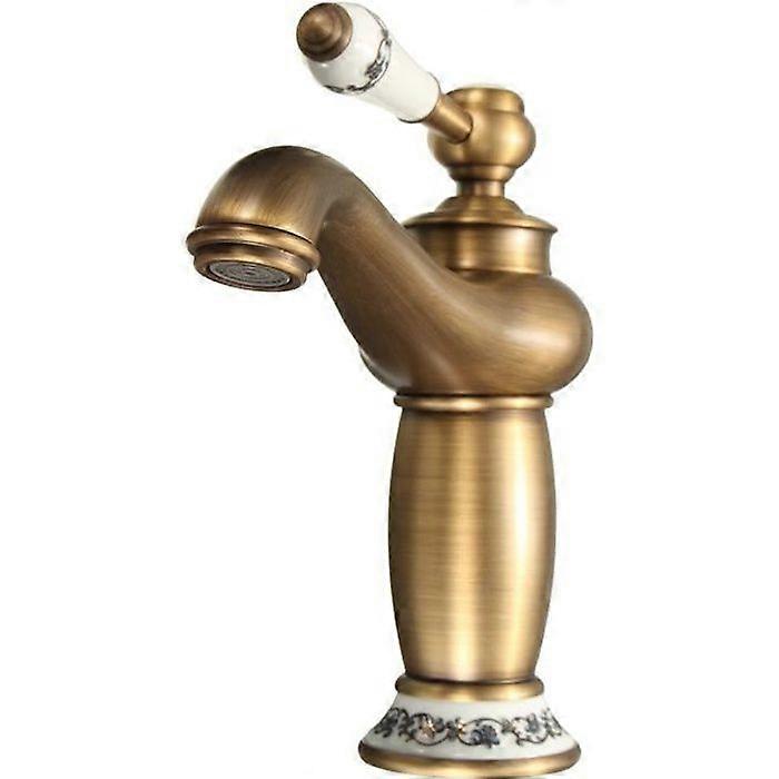 Brass Single Lever Basin Faucet with Antique Bronze Finish - TEMPSA - Modern Style - Ceramic Cartridge