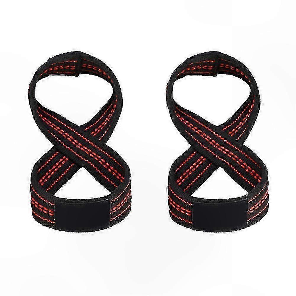 Pair of Figure 8 Lifting Straps for Deadlift and Pull-ups Gym Wrist Support Training Accessory