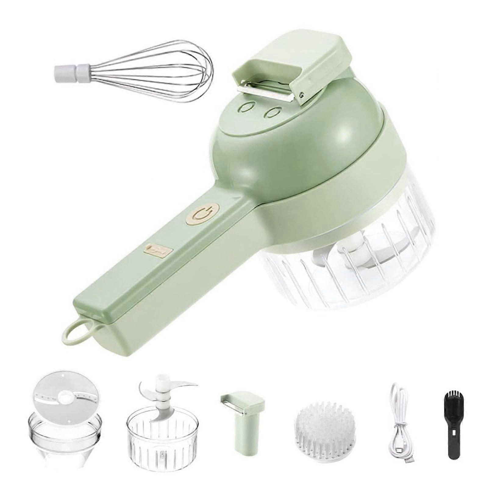 4-in-1 Multi-Functional Portable Electric Vegetable Cutter Set, Wireless Grinder Chopper for Home Kitchen Garlic, Peppers, Onions, Meat
