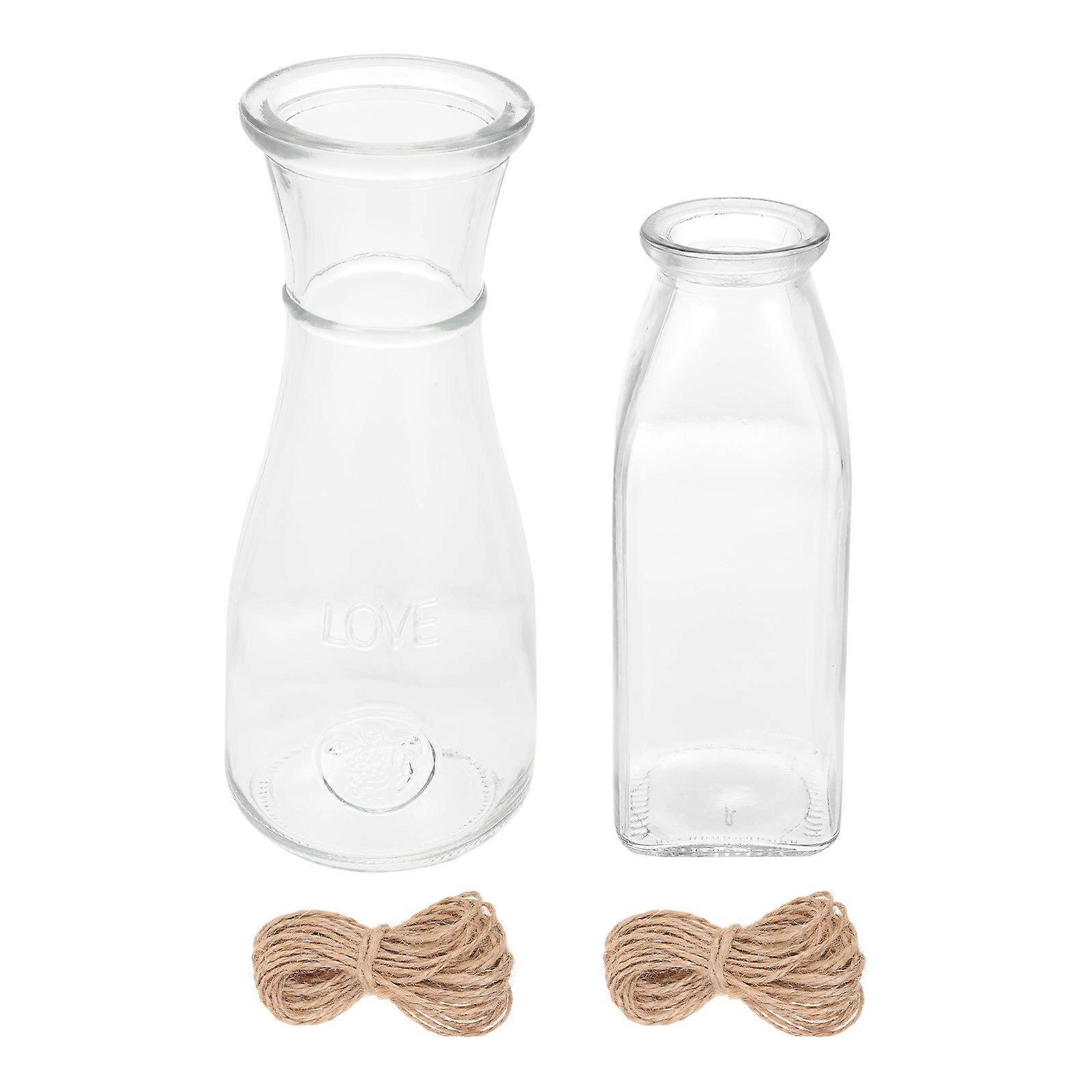 Transparent Hydroponic Plant Containers Glass Bottle for Home Use 2Sets