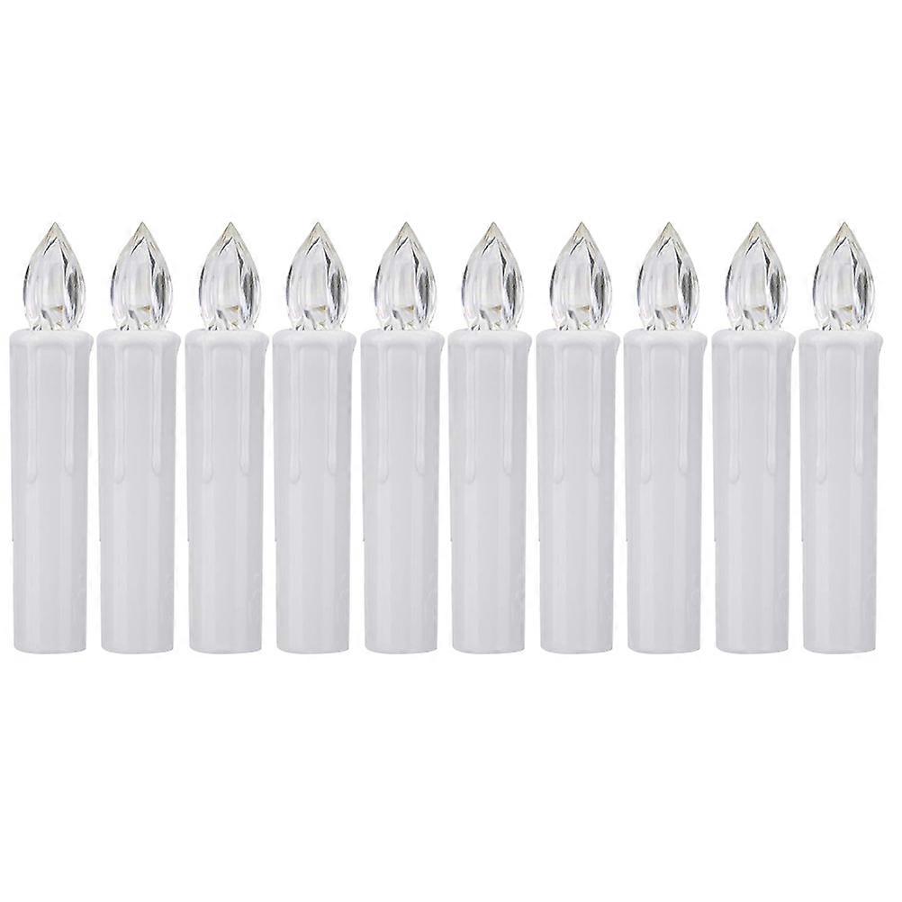 LED Flameless Taper Candles Window Candle Light Christmas Party Supplies White Plastic Electronic Components Remote Control 1 Set