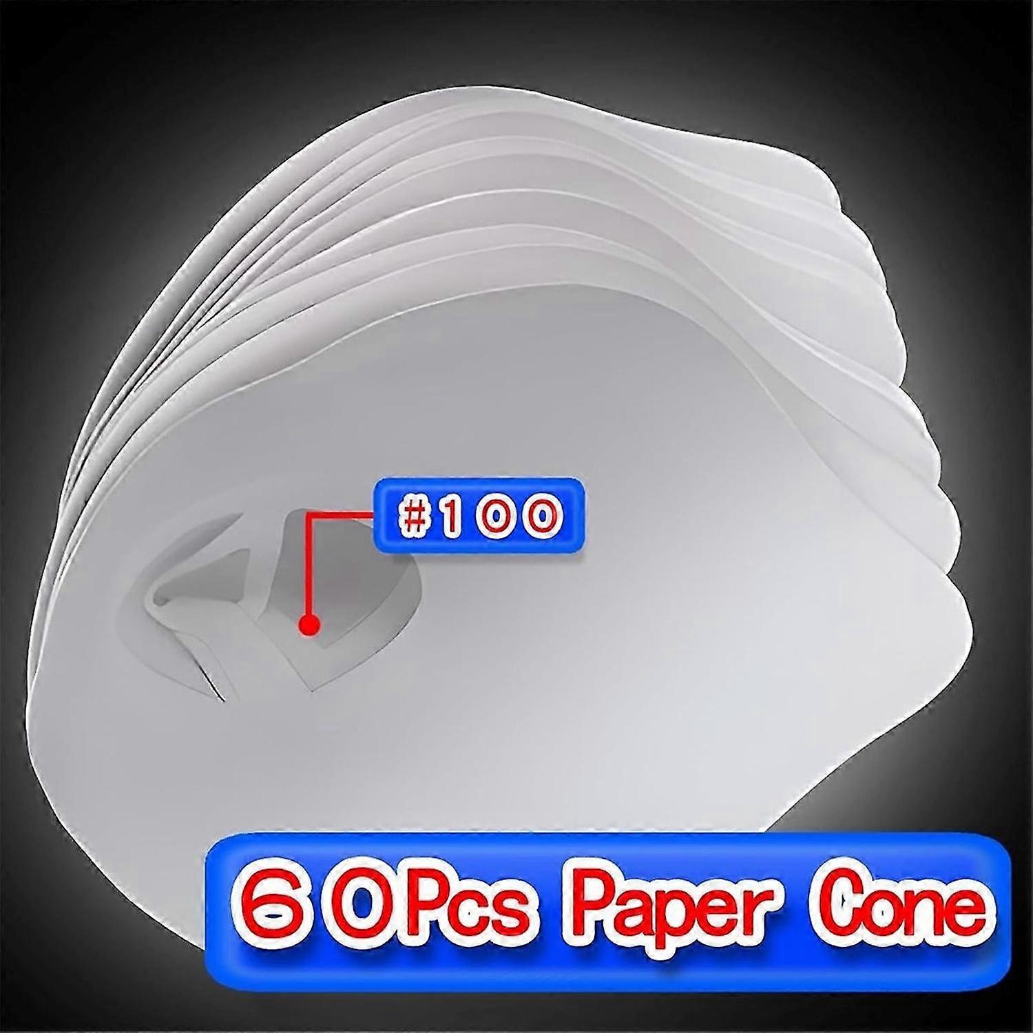 60Pcs Paint Strainers Paper Cone Paper Paint Filters with Funnel