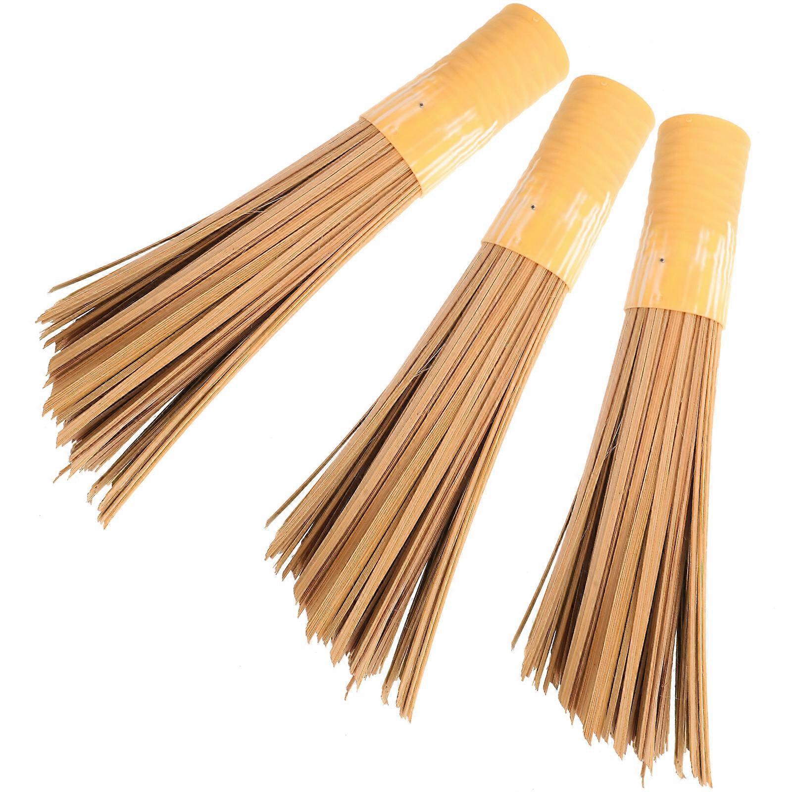 Clear Brush Bamboo Pot Brush for Kitchen Use 3Pcs Multi-Function Pot Cleaning