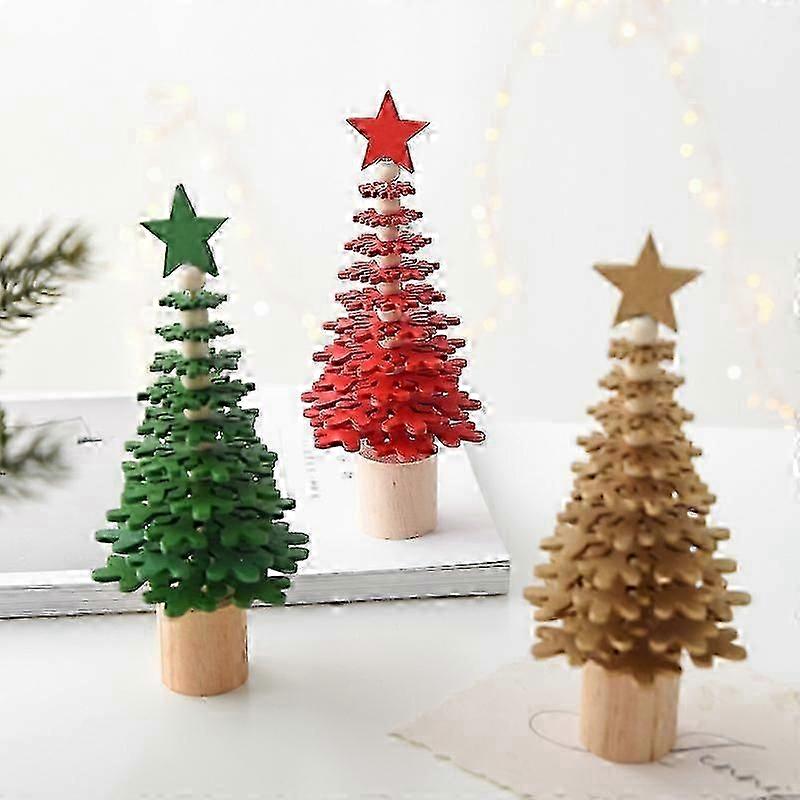 Mini Wooden Christmas Tree, Handcrafted Tabletop Decoration for Holiday Decor