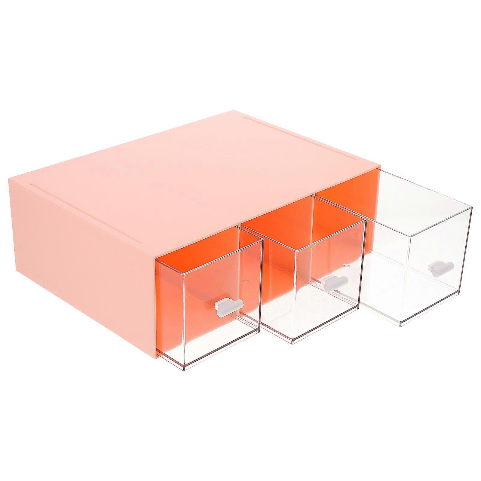 Pink Plastic Drawer Type Storage Case for Multi-Function Use Organizer