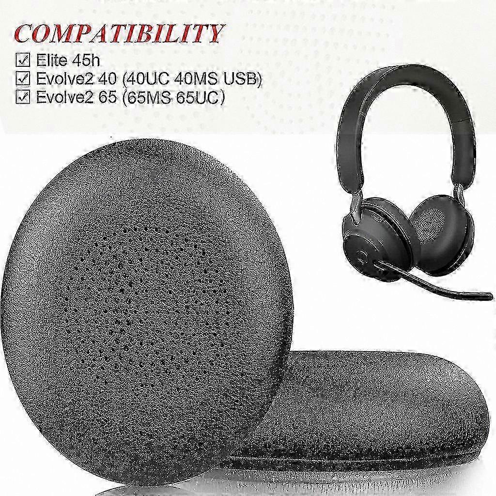 Replacement Earpads for Elite 45h, Evolve2 65, Evolve2 40, On-Ear Wireless Headsets