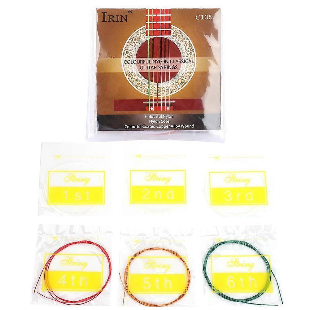 6pcs/Set Metal Nylon Strings Replacement Part Accessory for Classic AcousticGuitar